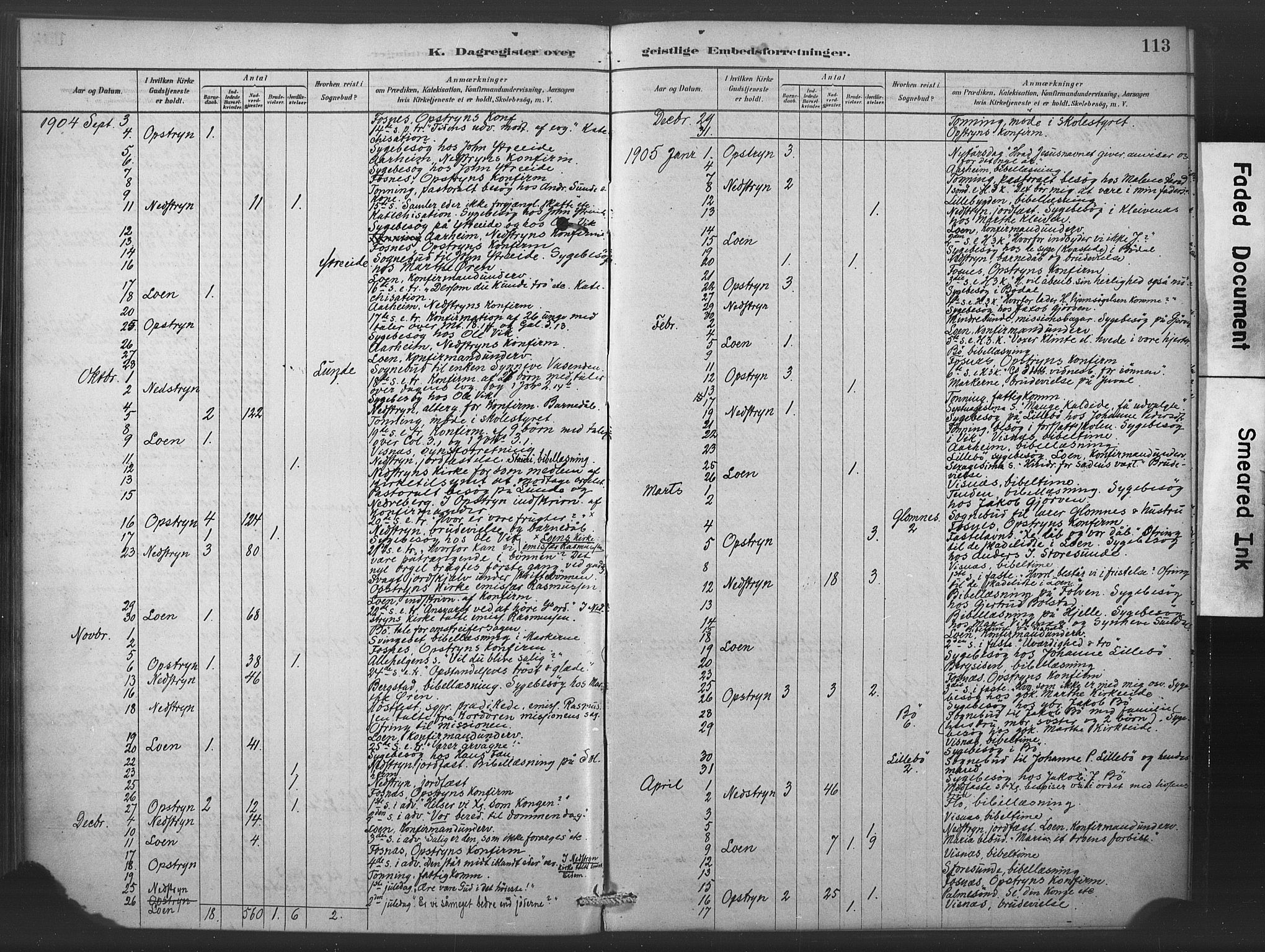 Stryn Sokneprestembete, AV/SAB-A-82501: Parish register (official) no. C 1, 1878-1907, p. 113