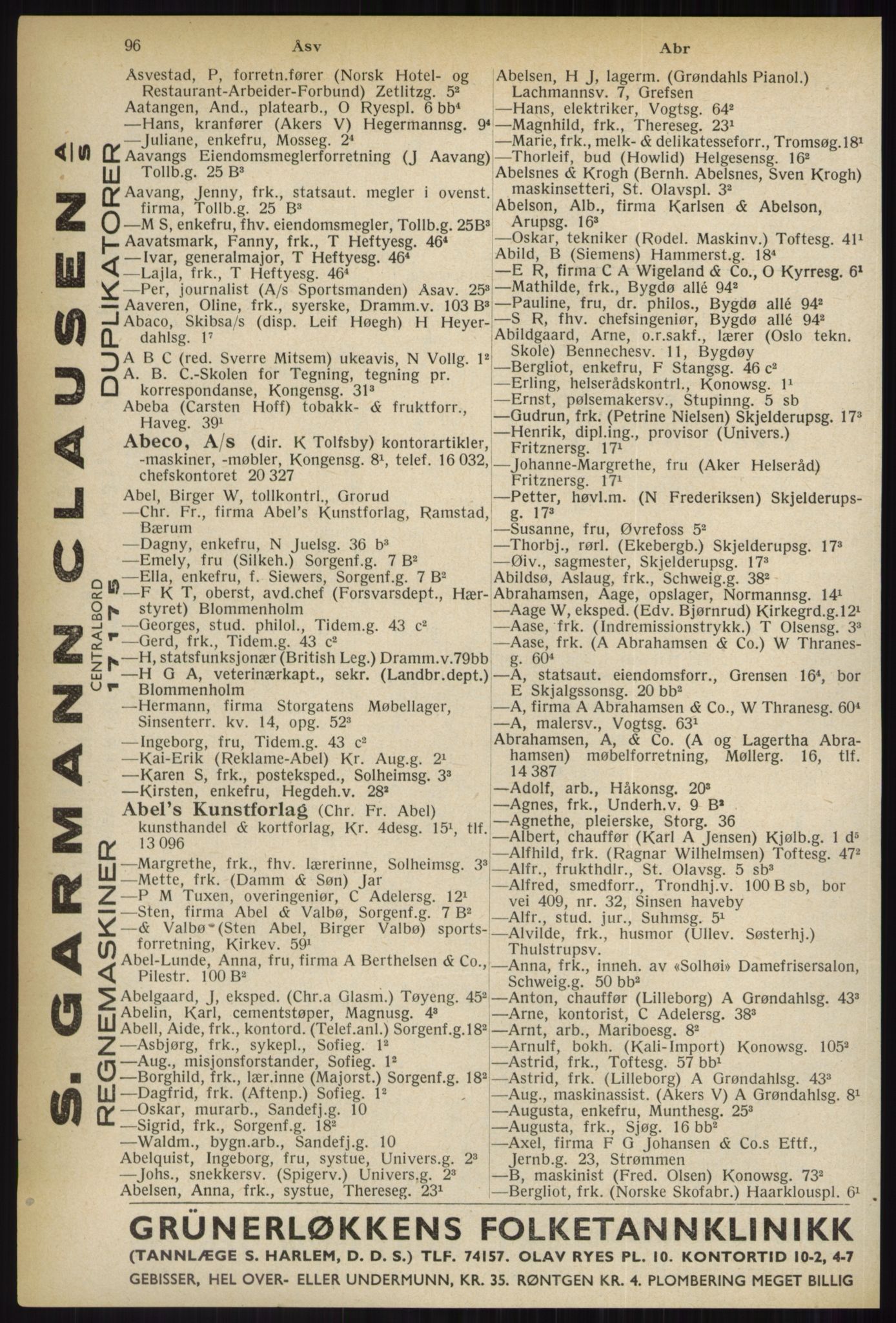 Kristiania/Oslo adressebok, PUBL/-, 1937, p. 96