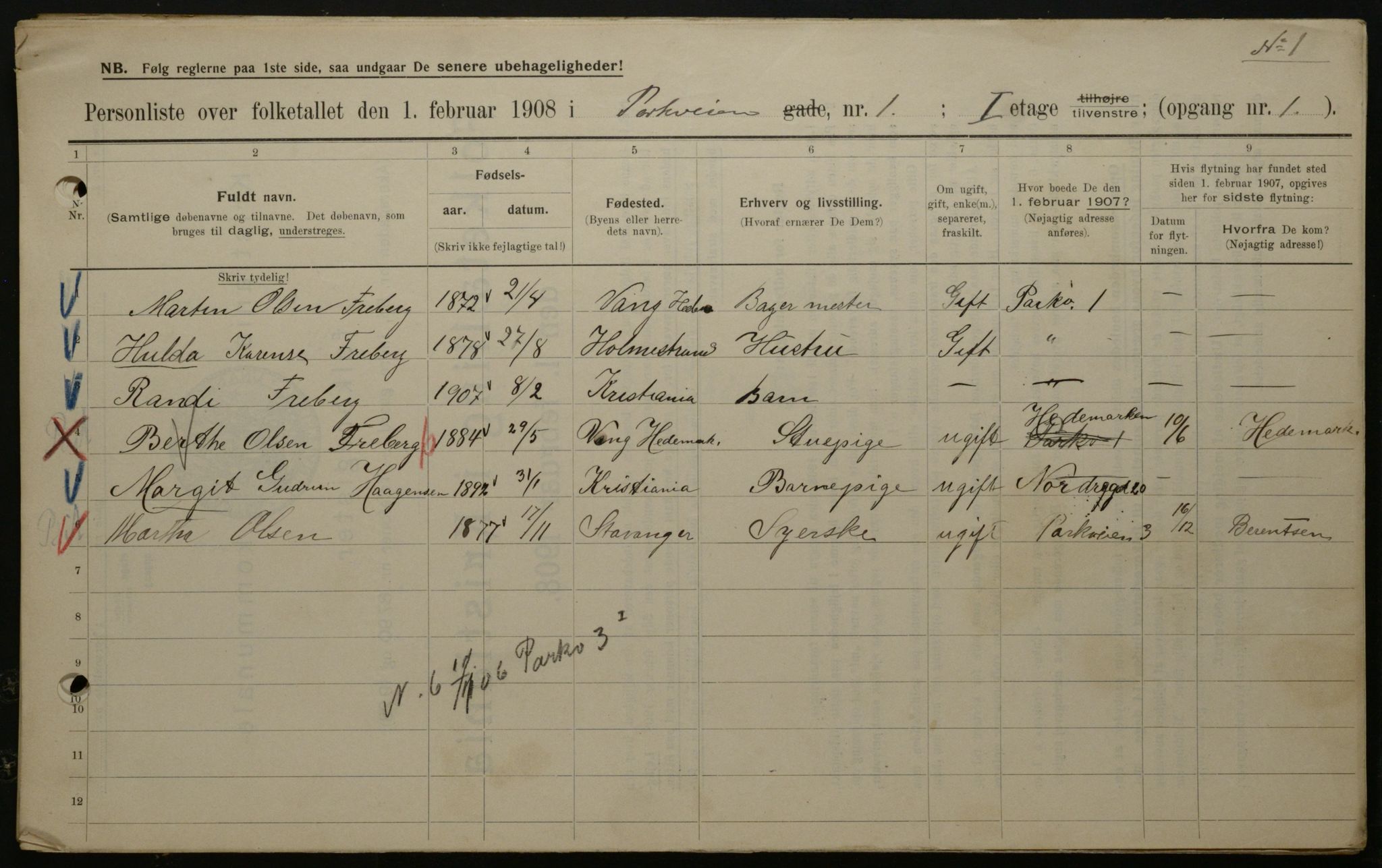 OBA, Municipal Census 1908 for Kristiania, 1908, p. 69684