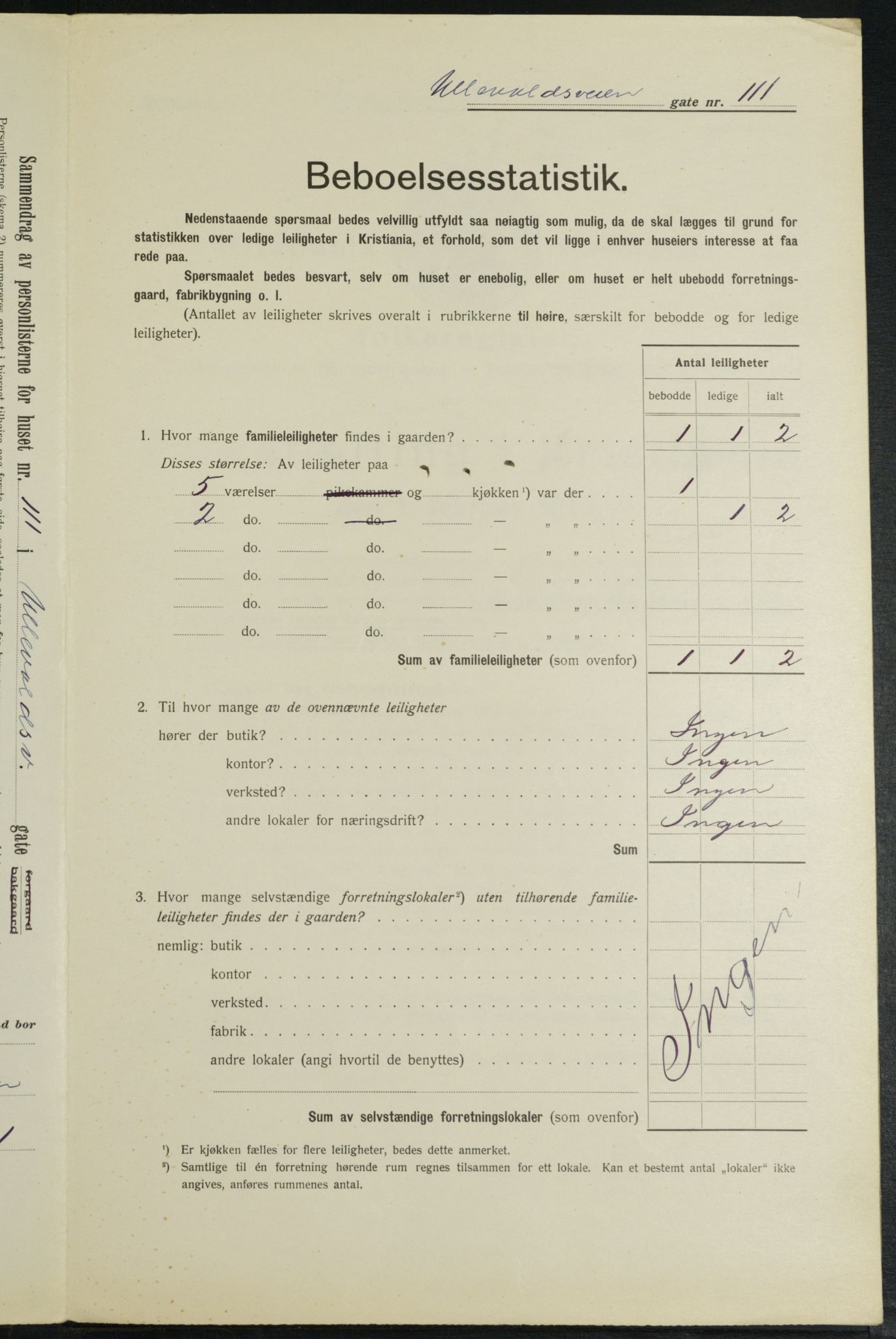 OBA, Municipal Census 1913 for Kristiania, 1913, p. 119657