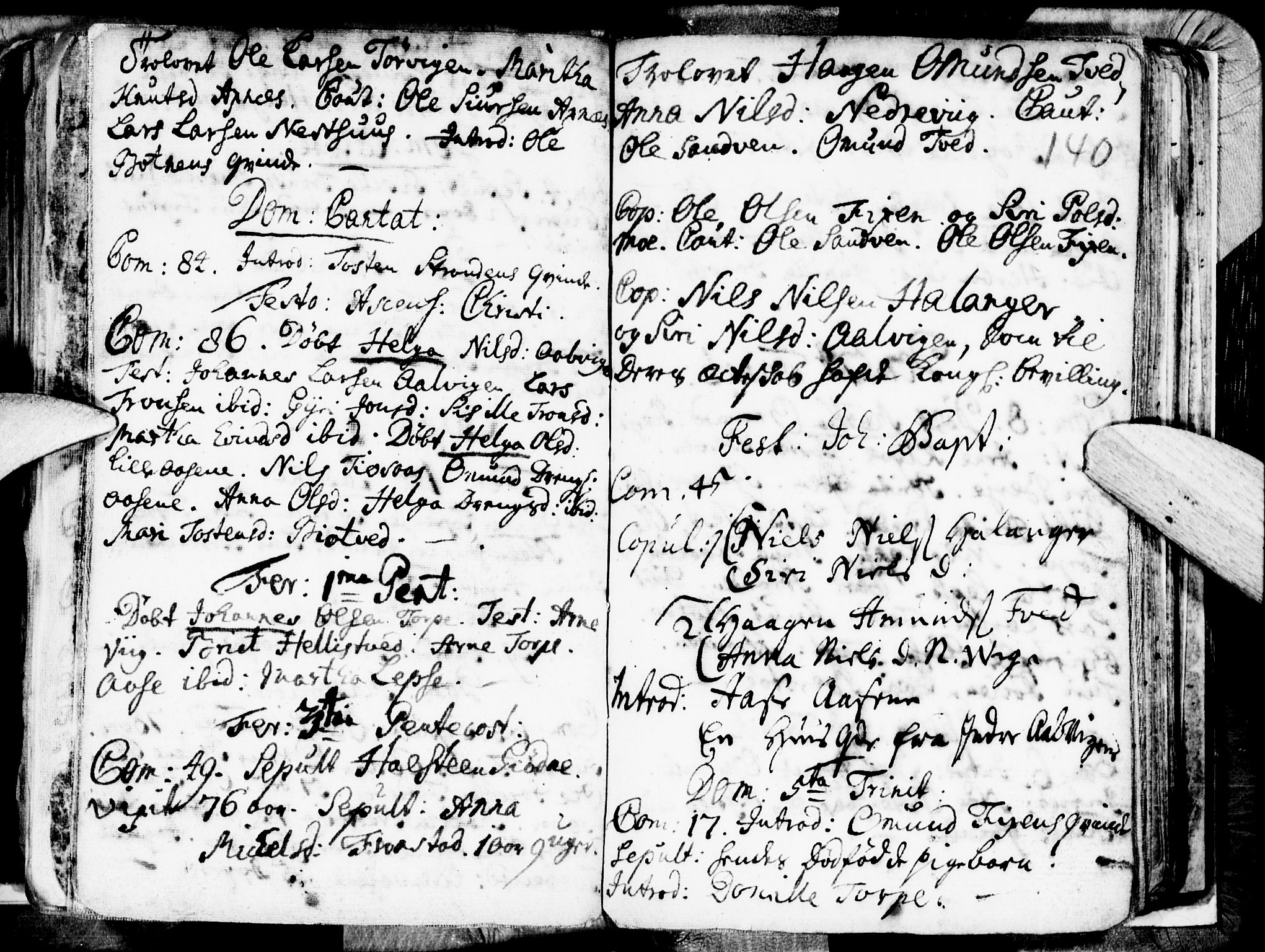 Kvam sokneprestembete, SAB/A-76201/H/Haa: Parish register (official) no. A 1, 1690-1741, p. 140