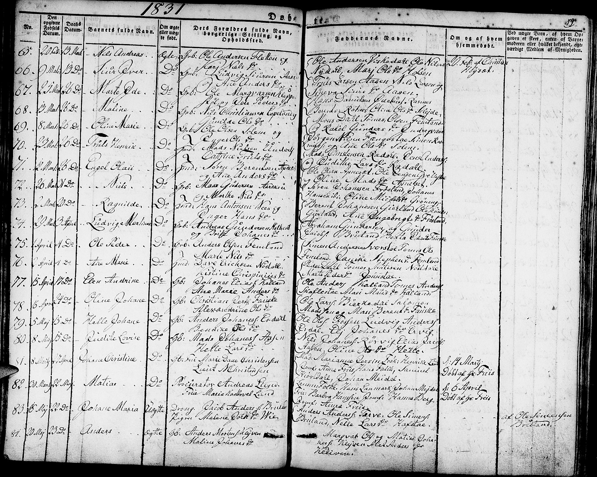 Førde sokneprestembete, SAB/A-79901/H/Haa/Haaa/L0006: Parish register (official) no. A 6, 1821-1842, p. 79