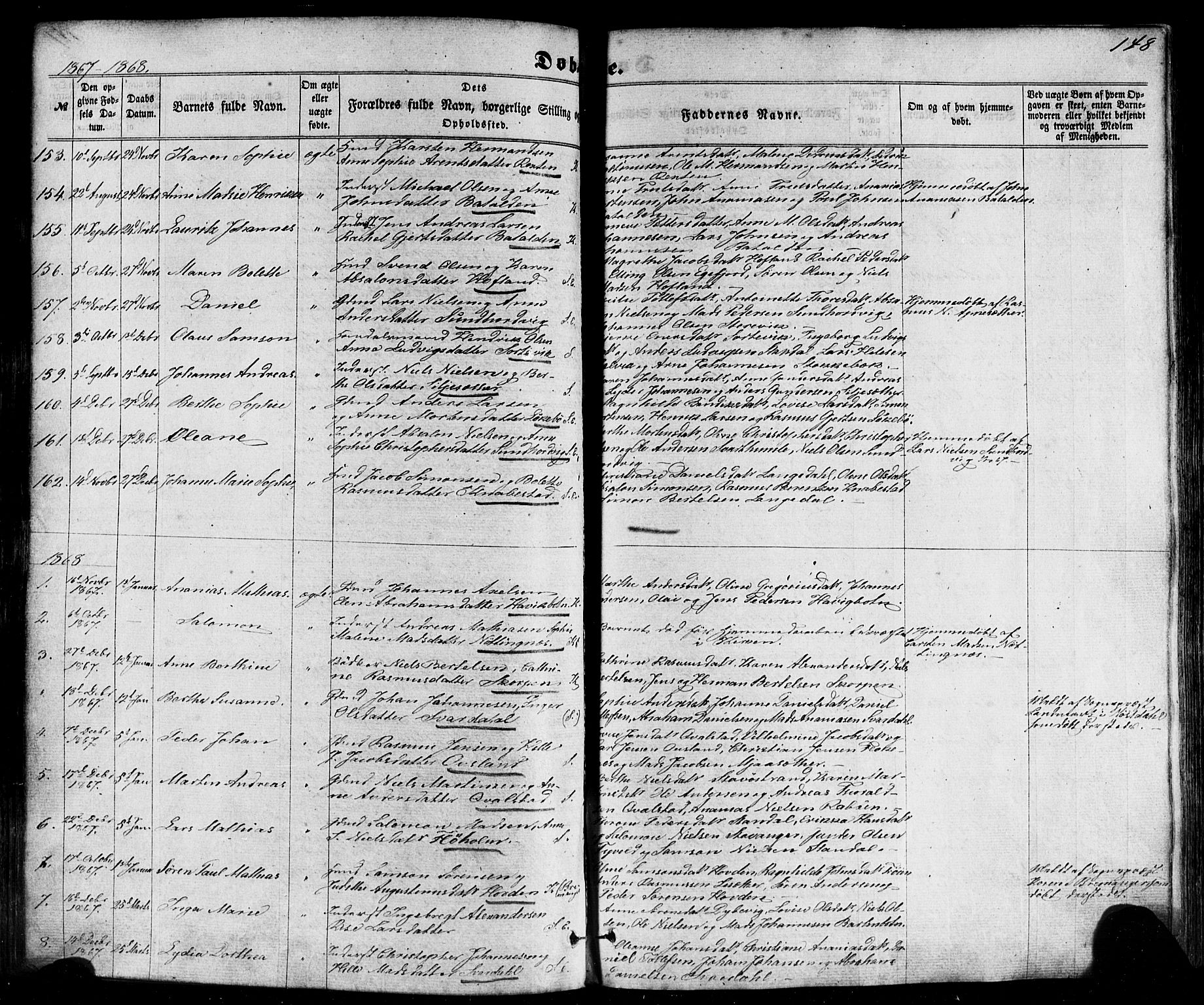 Kinn sokneprestembete, AV/SAB-A-80801/H/Haa/Haaa/L0006: Parish register (official) no. A 6, 1857-1885, p. 148