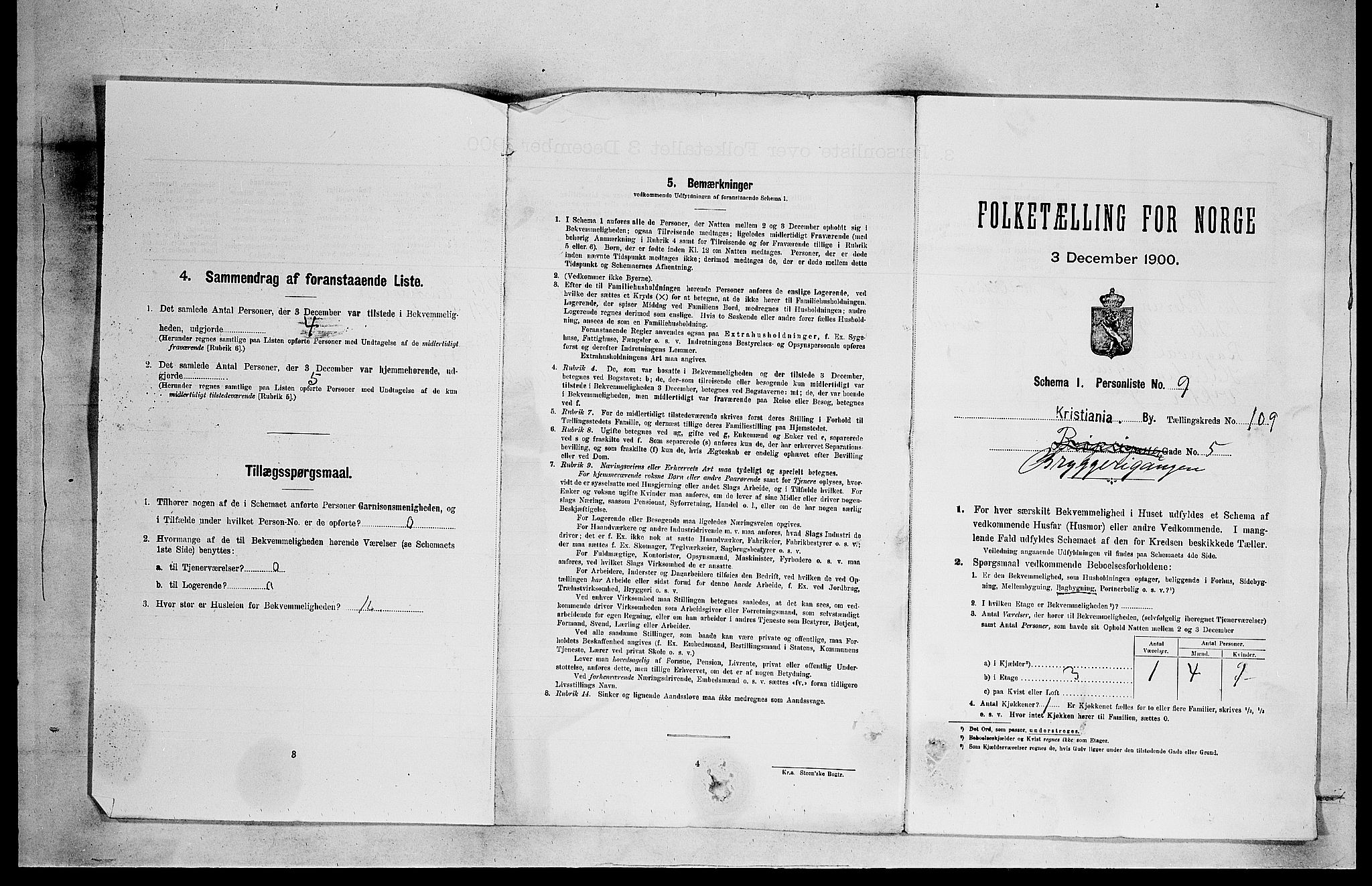 SAO, 1900 census for Kristiania, 1900, p. 9473