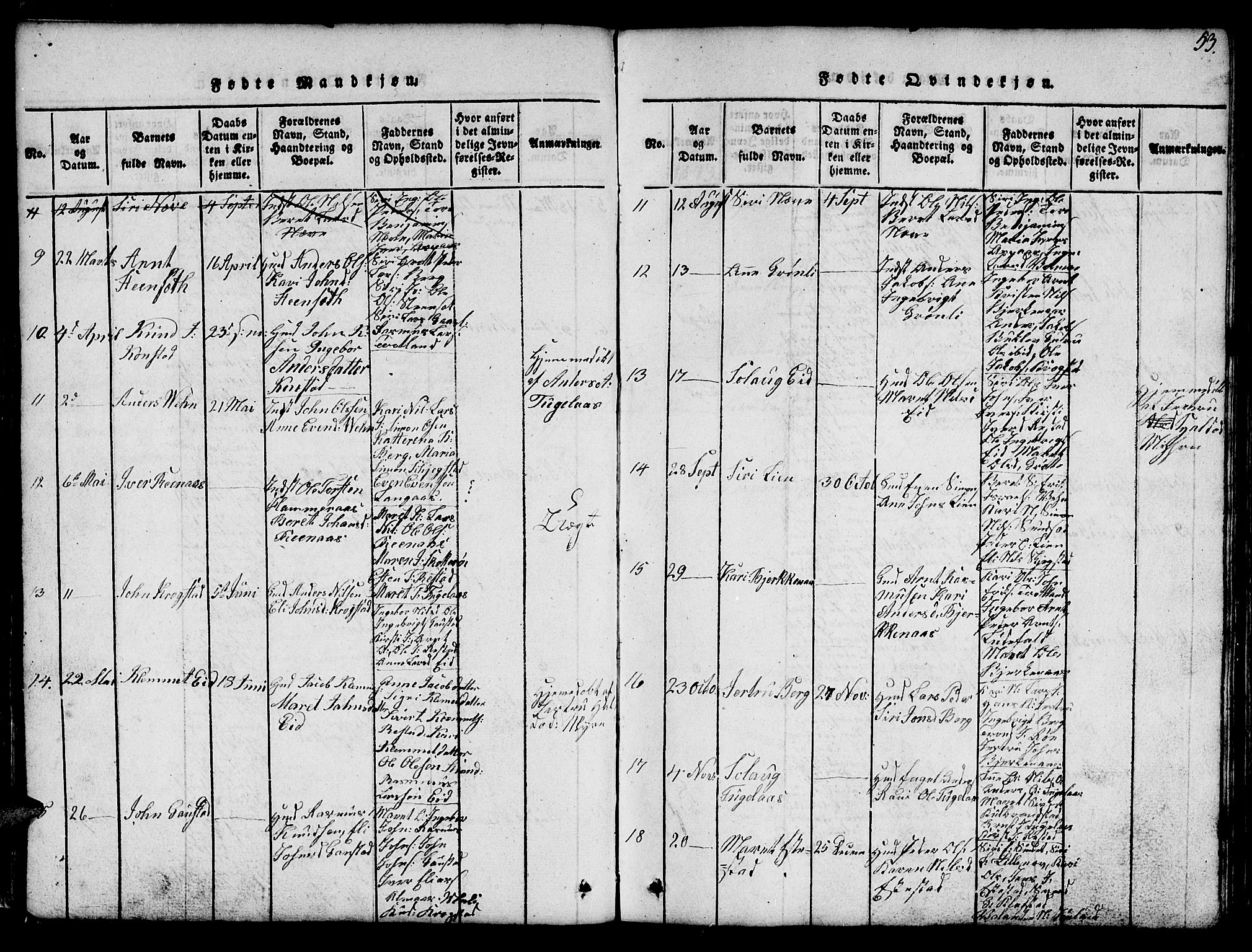 Ministerialprotokoller, klokkerbøker og fødselsregistre - Sør-Trøndelag, AV/SAT-A-1456/694/L1130: Parish register (copy) no. 694C02, 1816-1857, p. 53