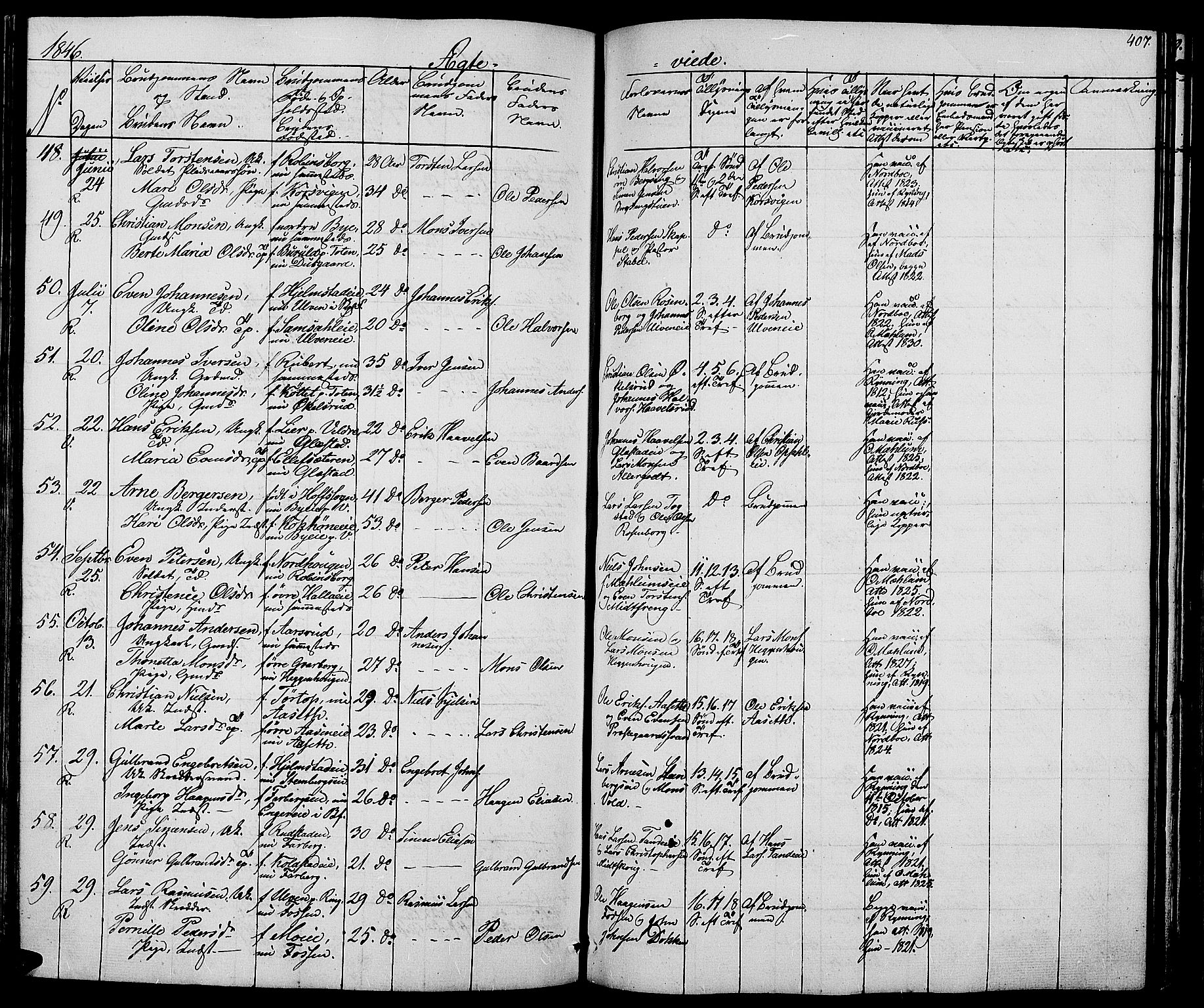 Ringsaker prestekontor, AV/SAH-PREST-014/L/La/L0005: Parish register (copy) no. 5, 1839-1850, p. 407