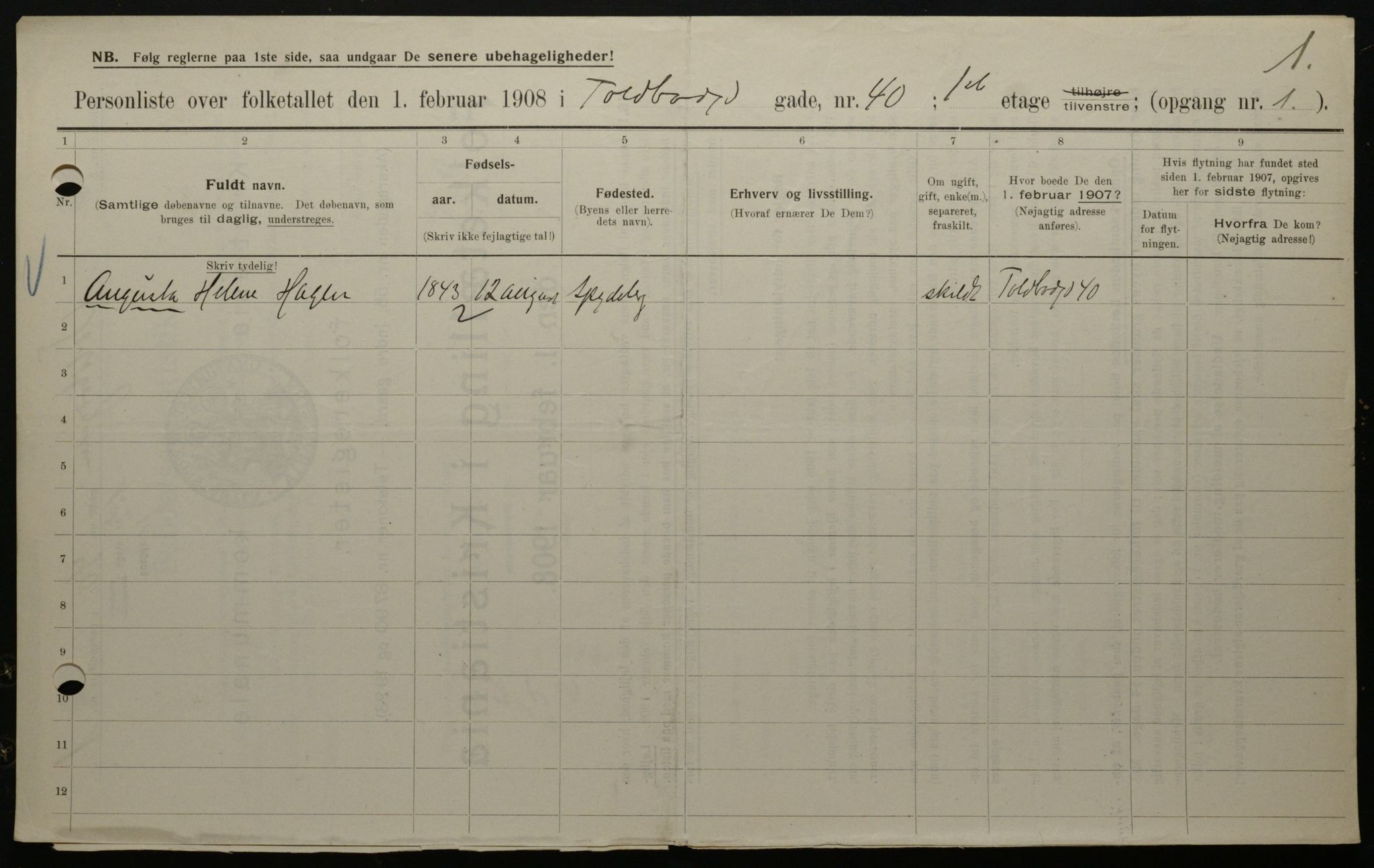 OBA, Municipal Census 1908 for Kristiania, 1908, p. 101987