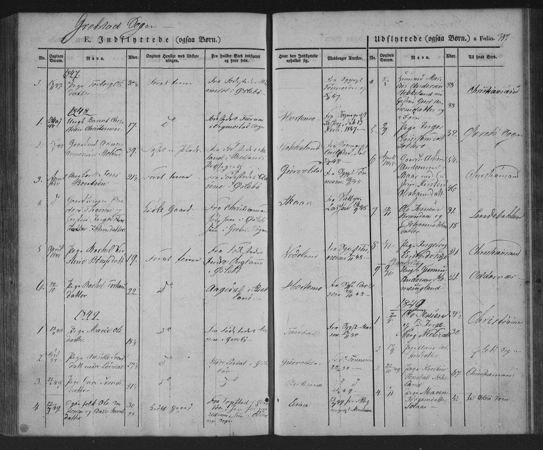 Søgne sokneprestkontor, AV/SAK-1111-0037/F/Fa/Fab/L0009: Parish register (official) no. A 9, 1838-1853, p. 347