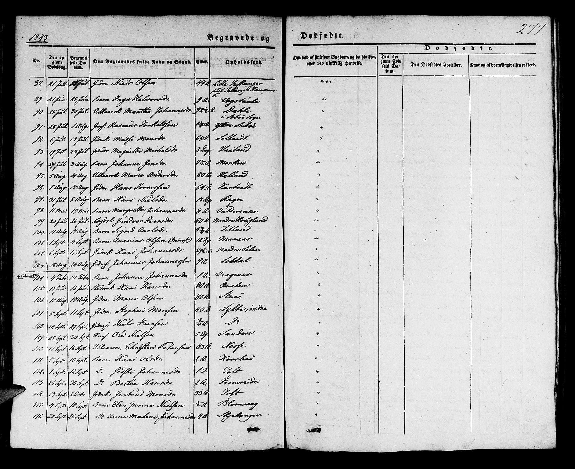 Manger sokneprestembete, AV/SAB-A-76801/H/Haa: Parish register (official) no. A 5, 1839-1848, p. 277