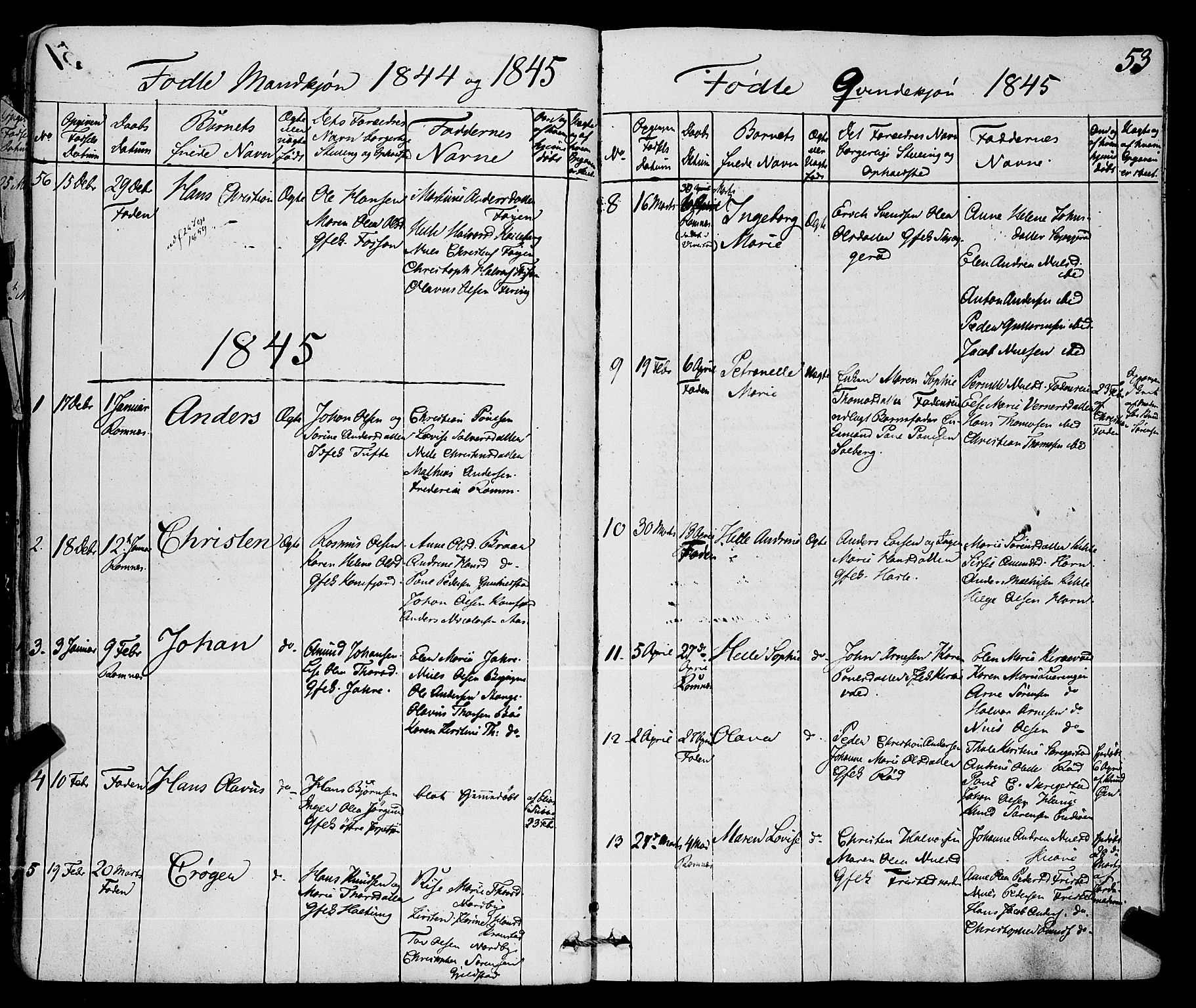 Ramnes kirkebøker, AV/SAKO-A-314/F/Fa/L0005: Parish register (official) no. I 5, 1841-1861, p. 52-53