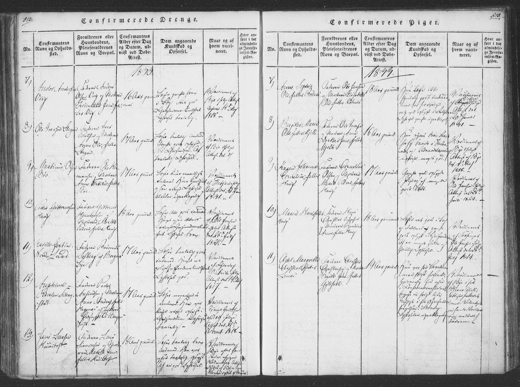 Ministerialprotokoller, klokkerbøker og fødselsregistre - Nordland, AV/SAT-A-1459/855/L0798: Parish register (official) no. 855A06, 1821-1835, p. 512-513