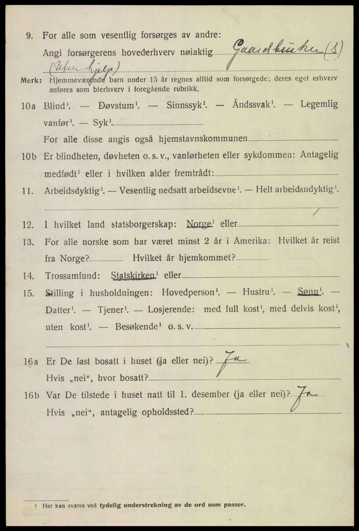 SAK, 1920 census for Iveland, 1920, p. 2128