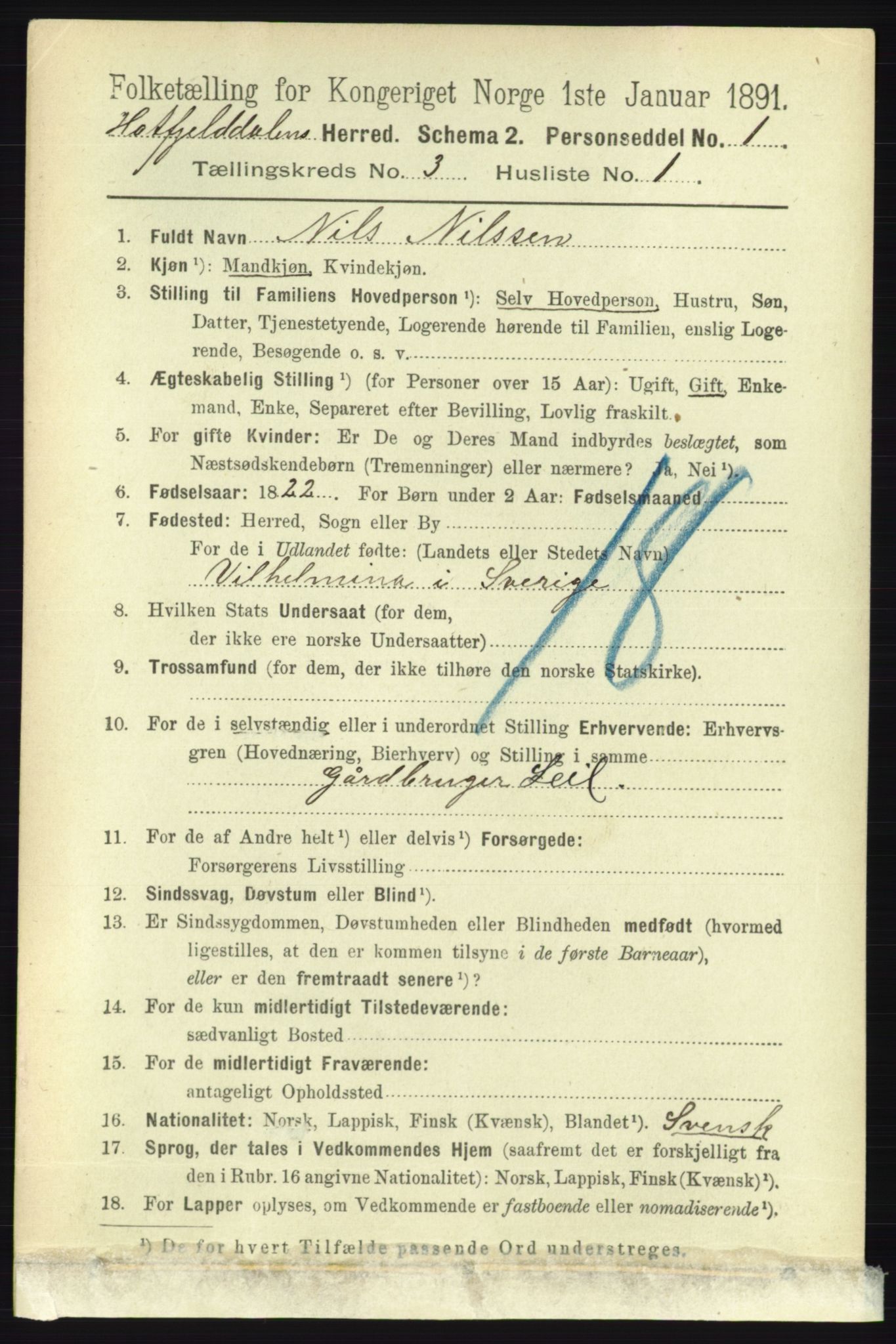 RA, 1891 census for 1826 Hattfjelldal, 1891, p. 632