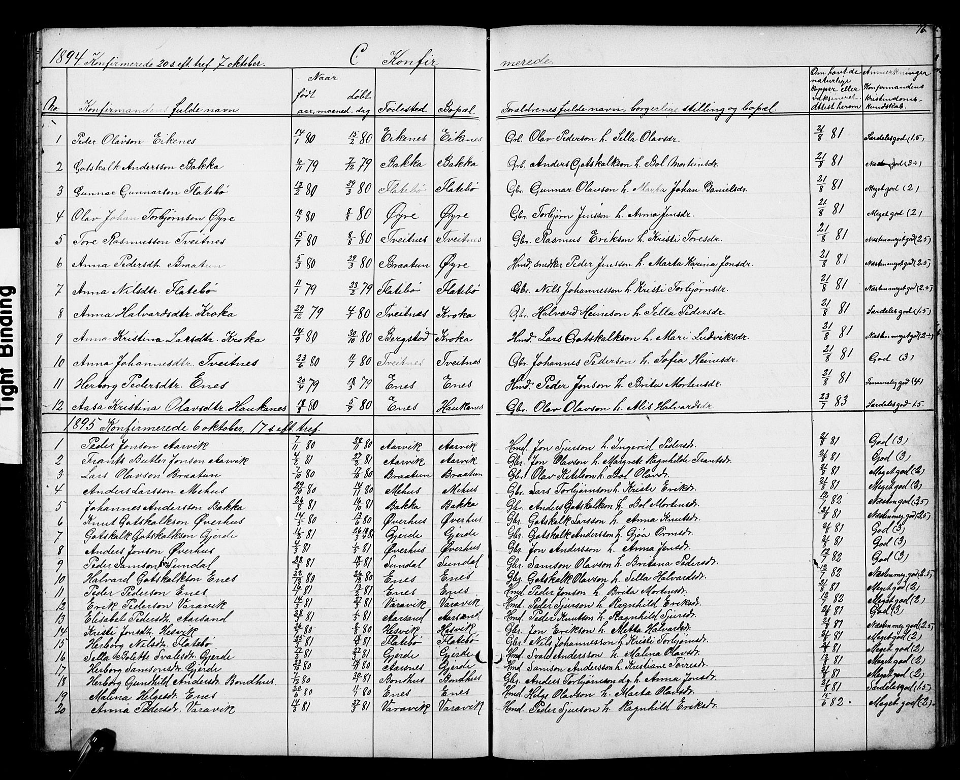 Kvinnherad sokneprestembete, AV/SAB-A-76401/H/Hab: Parish register (copy) no. D 1, 1856-1905, p. 76