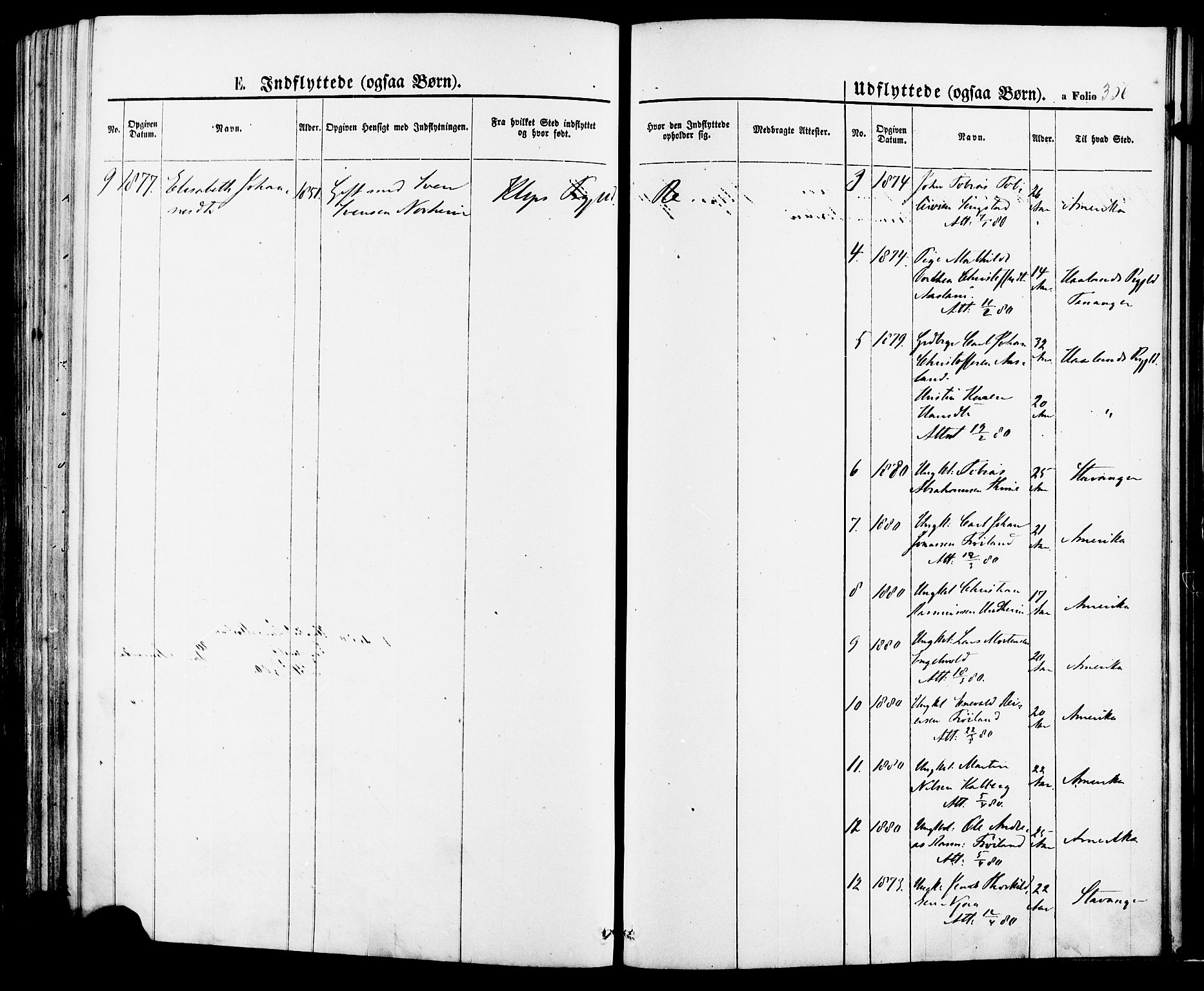 Lye sokneprestkontor, SAST/A-101794/001/30BA/L0008: Parish register (official) no. A 7, 1872-1881, p. 356