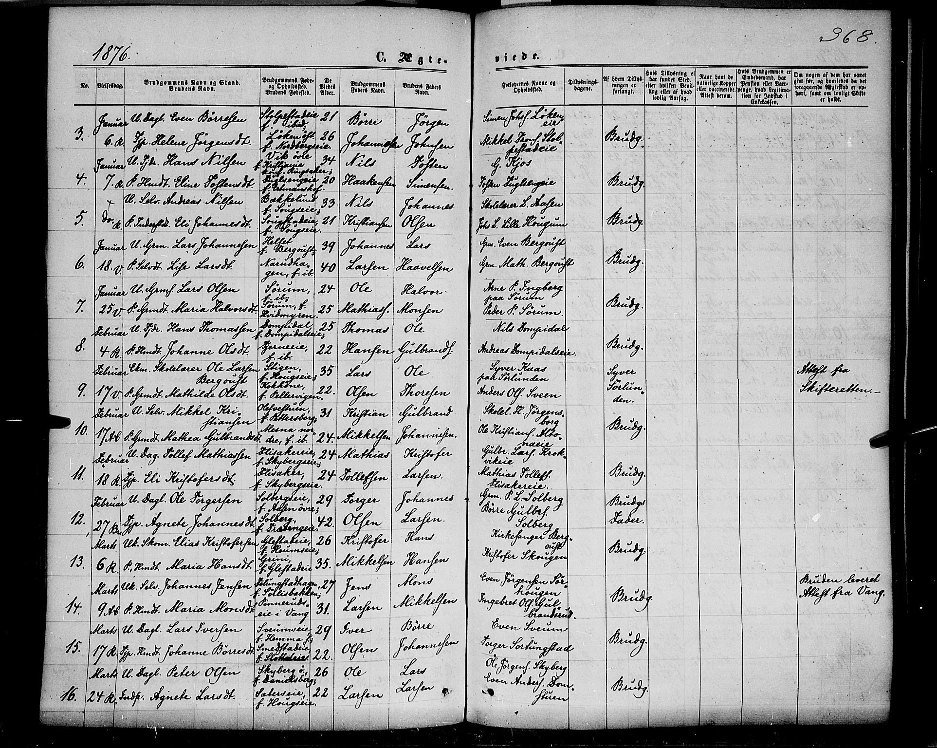 Ringsaker prestekontor, AV/SAH-PREST-014/K/Ka/L0011: Parish register (official) no. 11, 1870-1878, p. 368