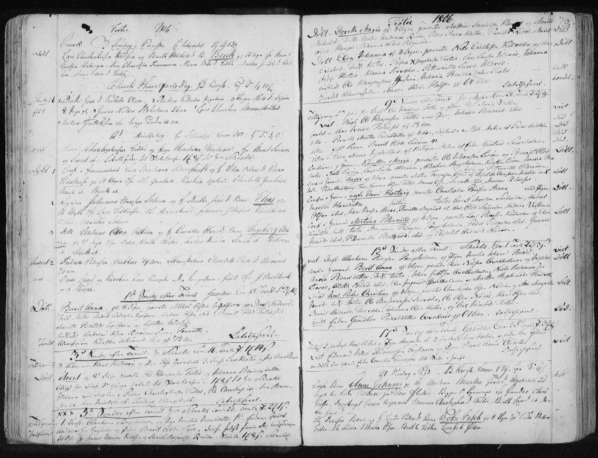 Ministerialprotokoller, klokkerbøker og fødselsregistre - Nordland, SAT/A-1459/830/L0444: Parish register (official) no. 830A08, 1801-1819, p. 76