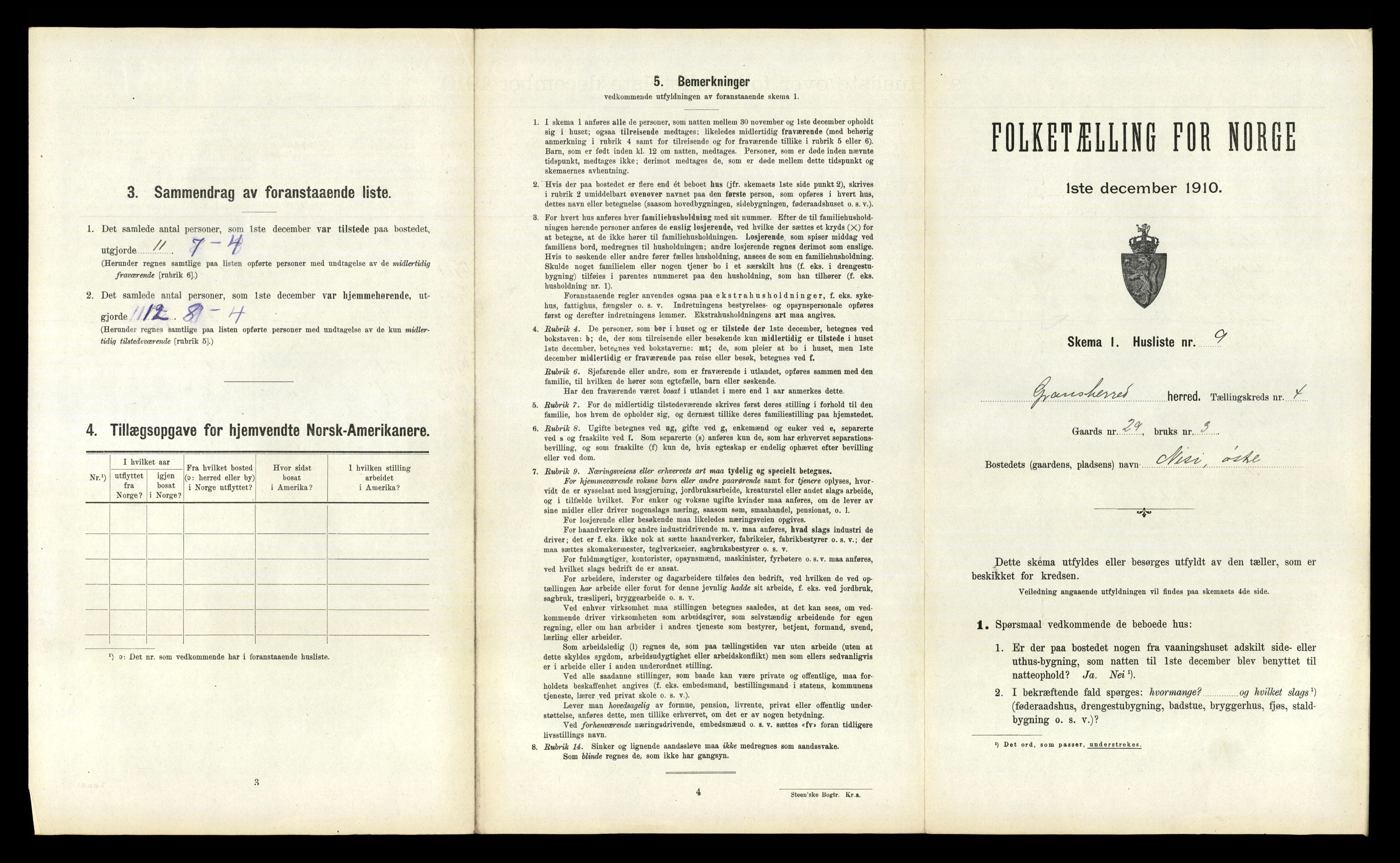 RA, 1910 census for Gransherad, 1910, p. 322