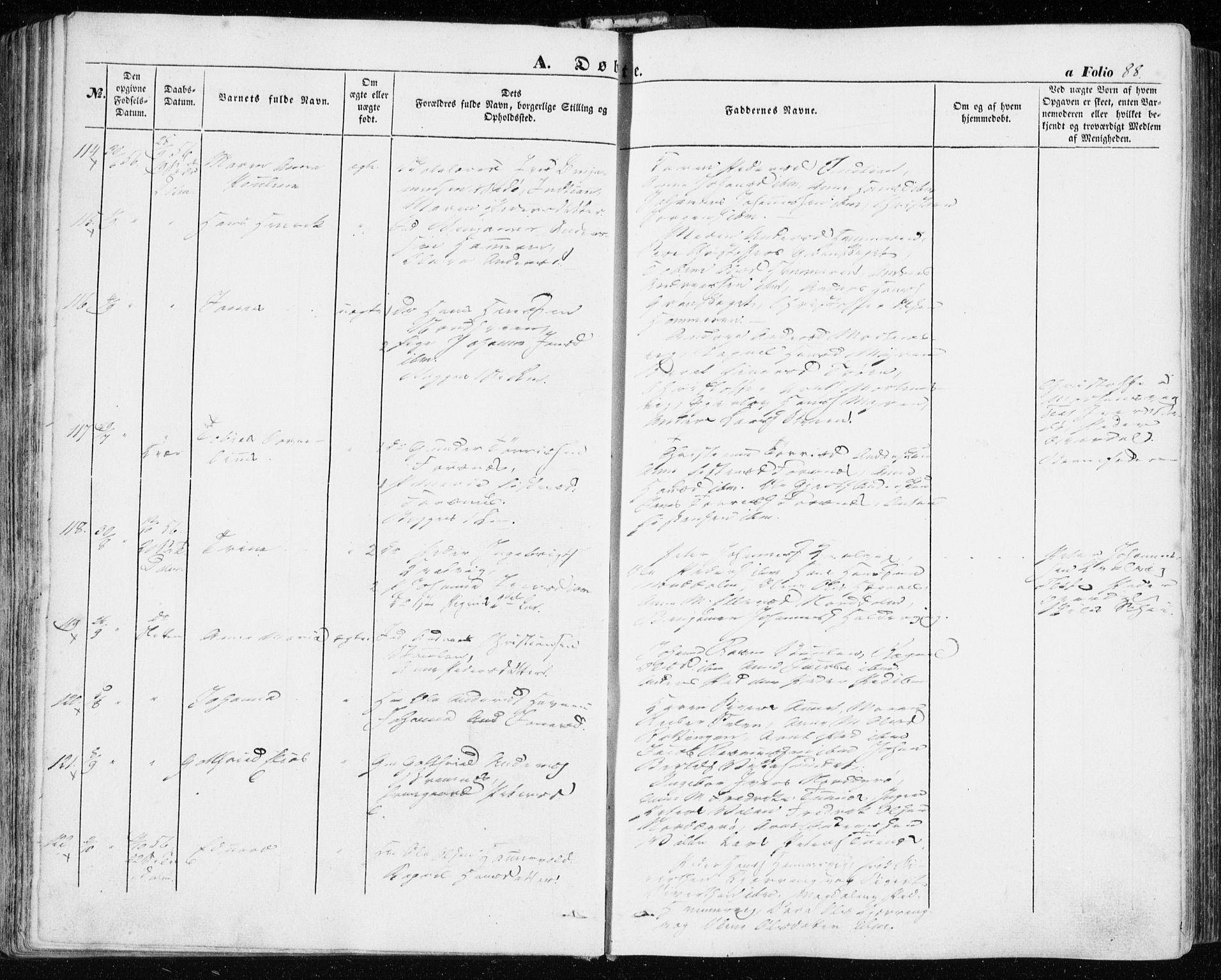 Ministerialprotokoller, klokkerbøker og fødselsregistre - Sør-Trøndelag, SAT/A-1456/634/L0530: Parish register (official) no. 634A06, 1852-1860, p. 88