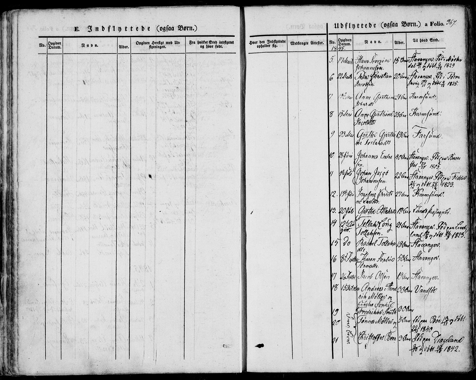 Sokndal sokneprestkontor, SAST/A-101808: Parish register (official) no. A 8.2, 1842-1857, p. 367