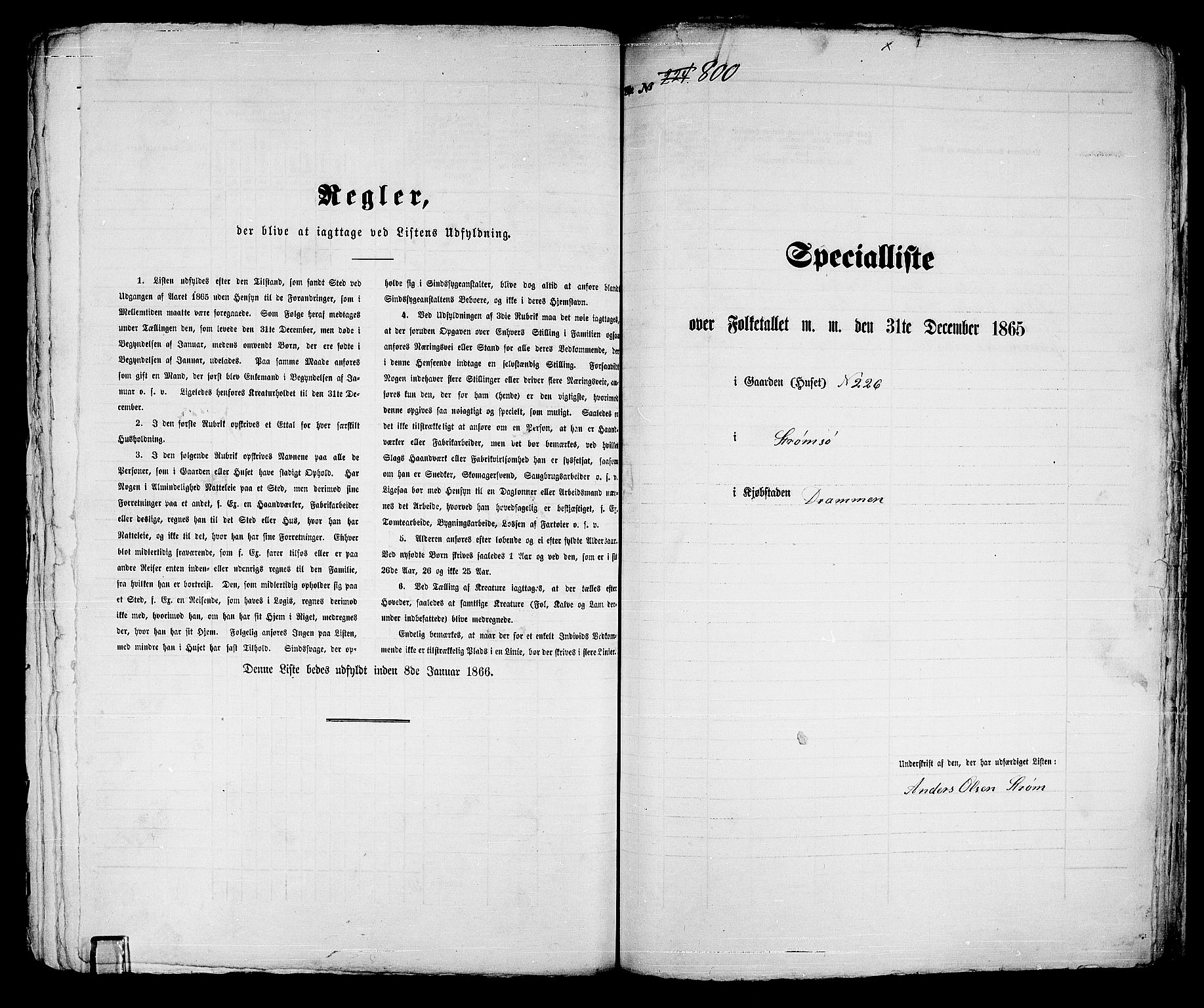 RA, 1865 census for Strømsø in Drammen, 1865, p. 413