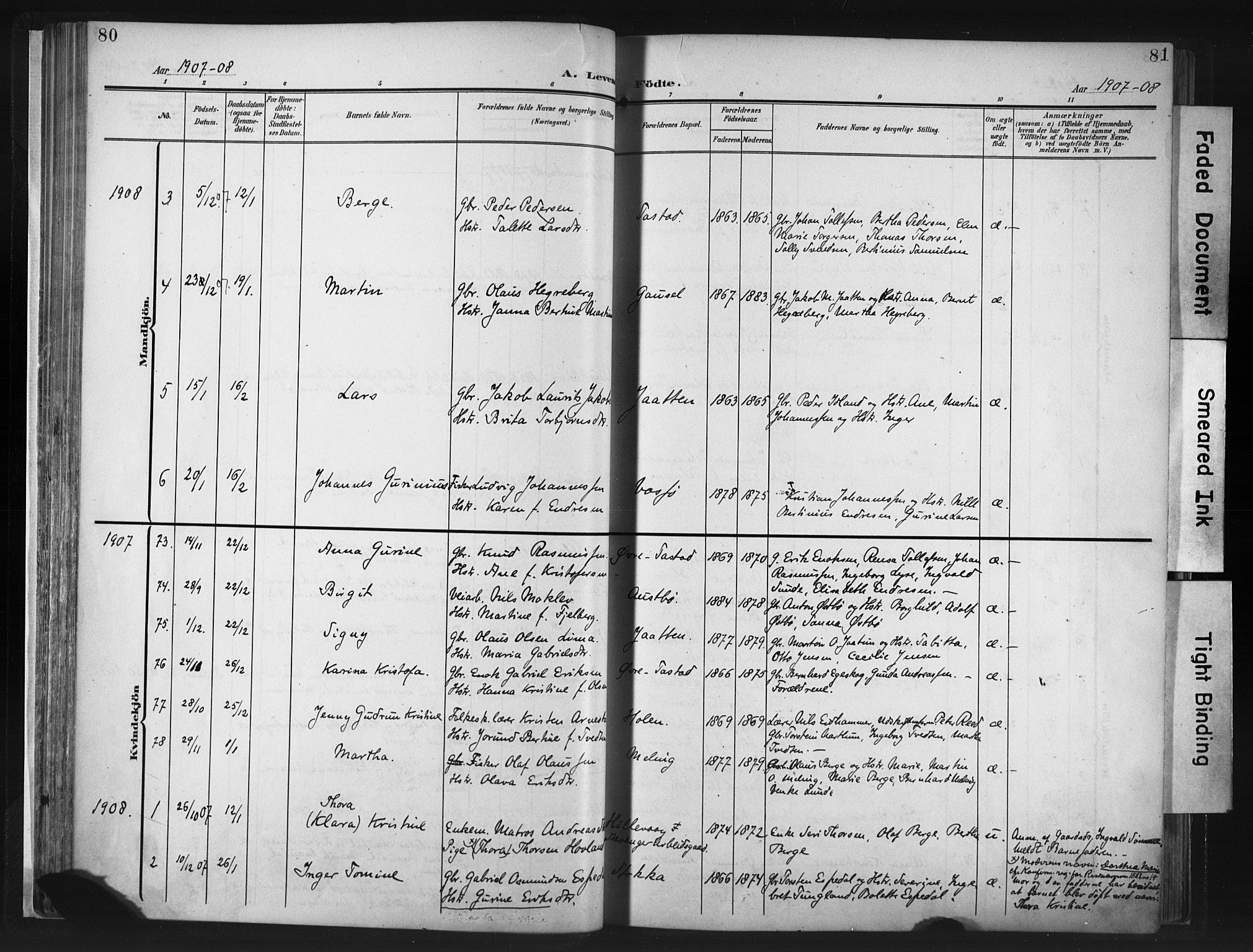 Hetland sokneprestkontor, AV/SAST-A-101826/30/30BA/L0013: Parish register (official) no. A 13, 1904-1918, p. 80-81