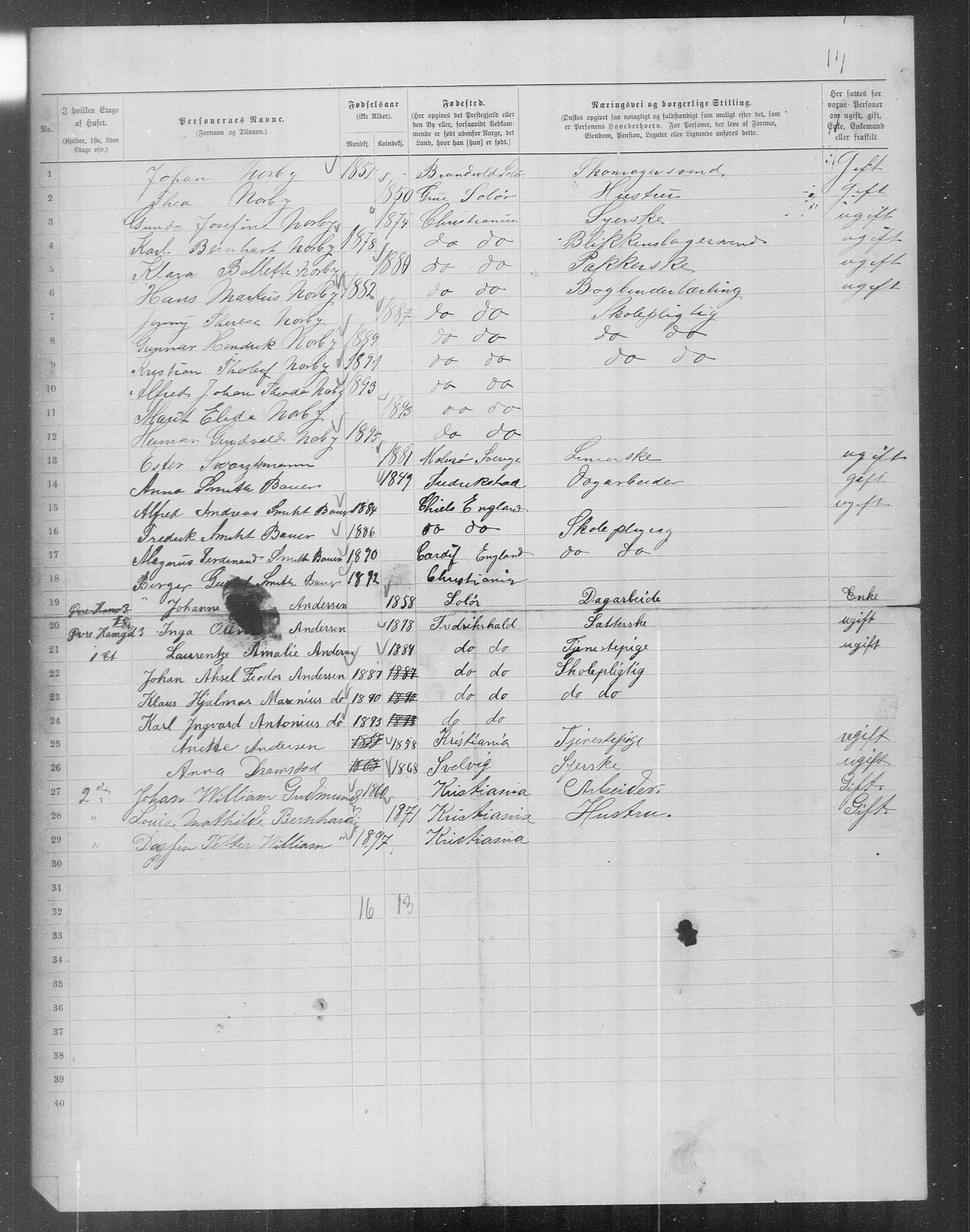 OBA, Municipal Census 1899 for Kristiania, 1899, p. 16614