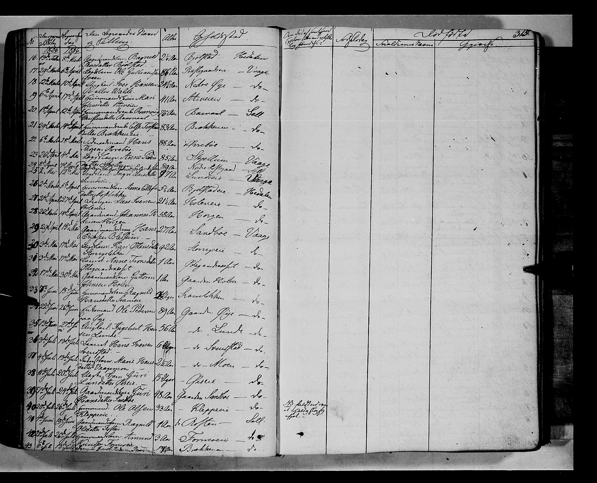 Vågå prestekontor, SAH/PREST-076/H/Ha/Haa/L0005: Parish register (official) no. 5 /1, 1842-1856, p. 315