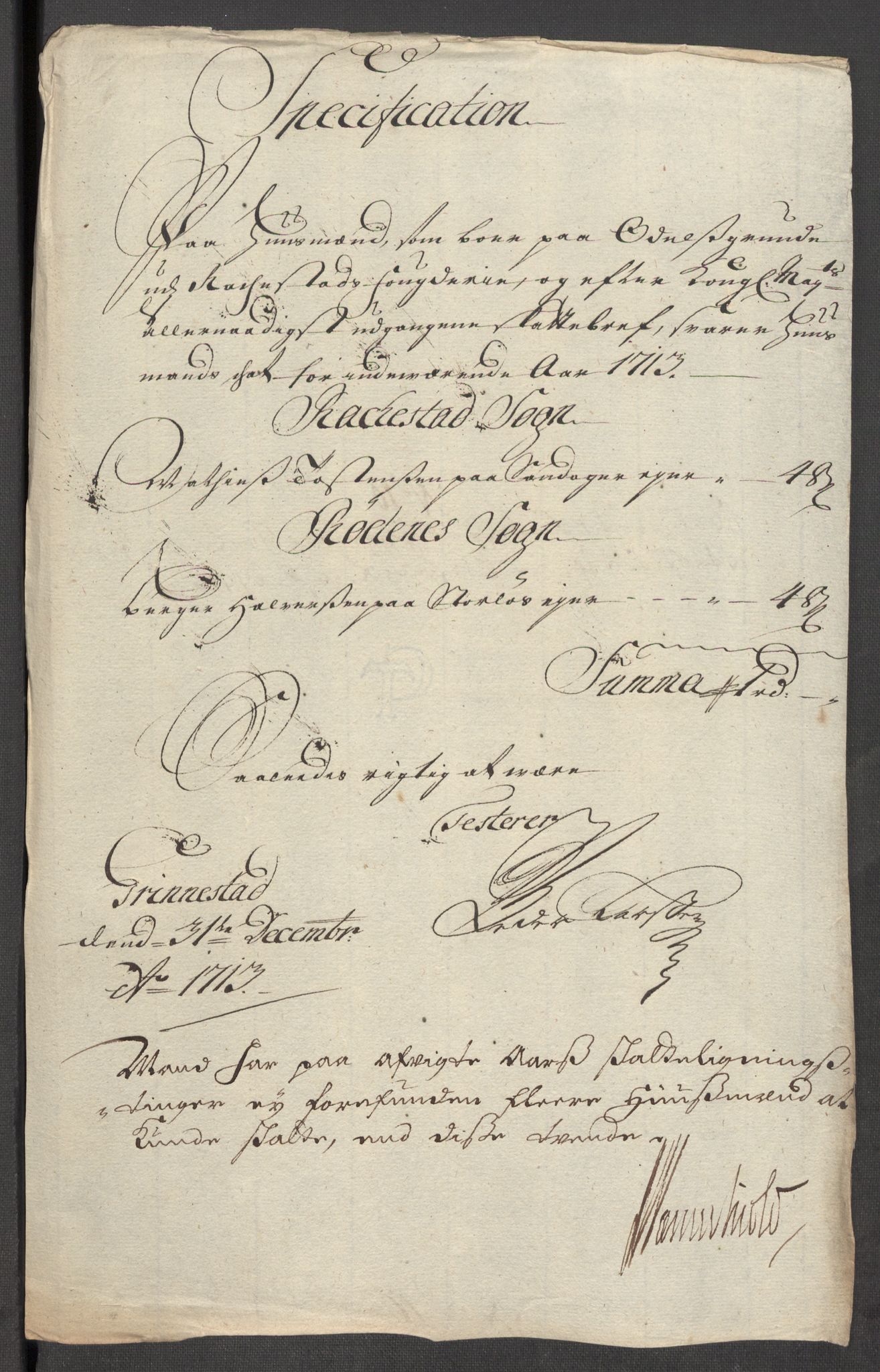 Rentekammeret inntil 1814, Reviderte regnskaper, Fogderegnskap, AV/RA-EA-4092/R07/L0306: Fogderegnskap Rakkestad, Heggen og Frøland, 1713, p. 239