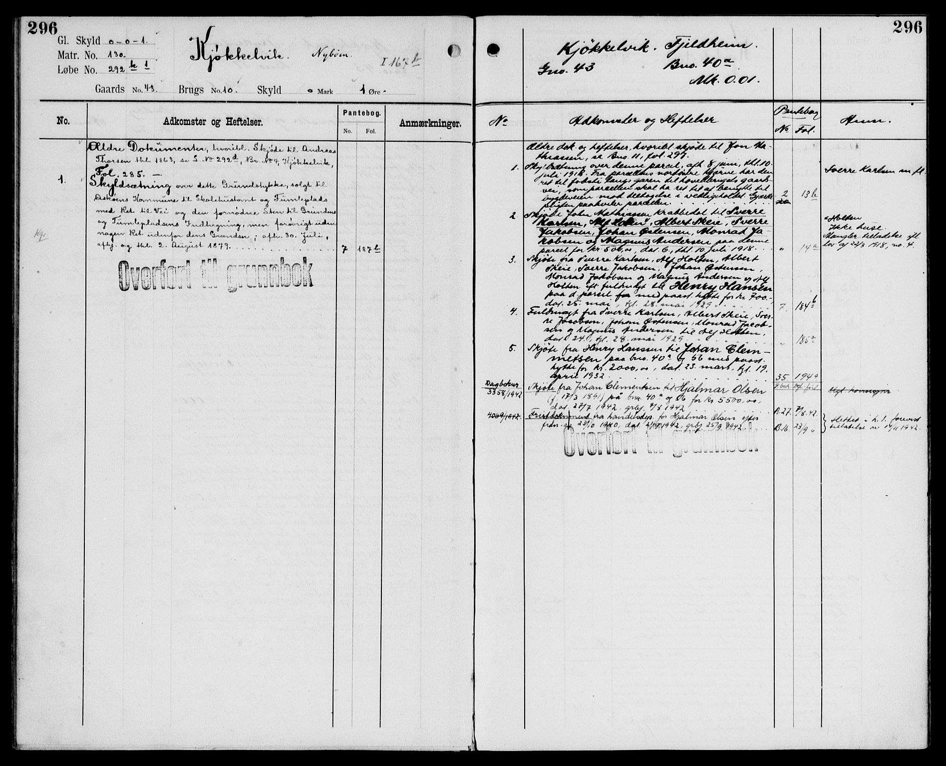 Midhordland sorenskriveri, AV/SAB-A-3001/1/G/Ga/Gab/L0107: Mortgage register no. II.A.b.107, p. 296