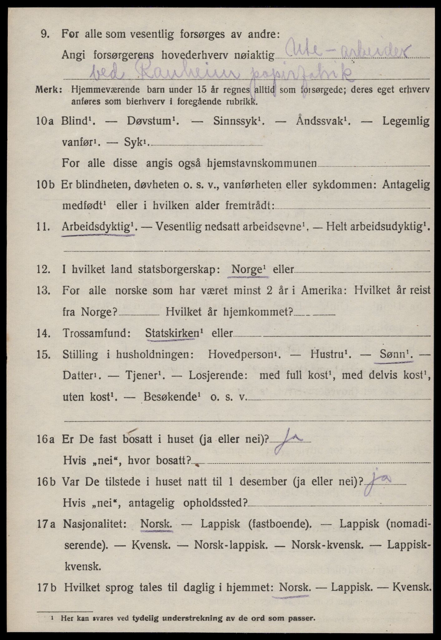 SAT, 1920 census for Strinda, 1920, p. 10437