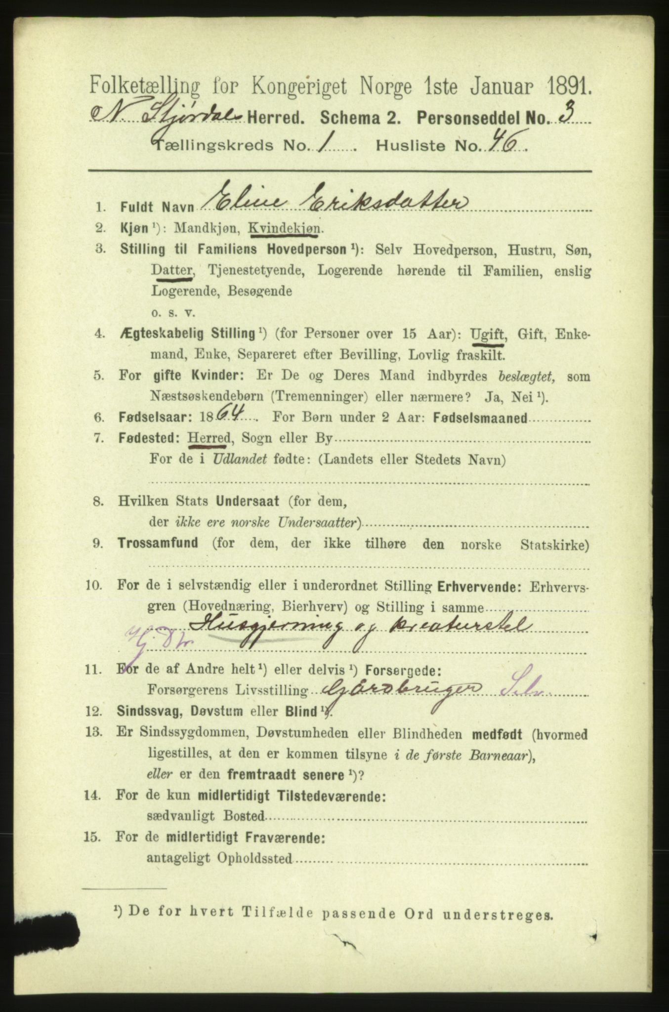 RA, 1891 census for 1714 Nedre Stjørdal, 1891, p. 391