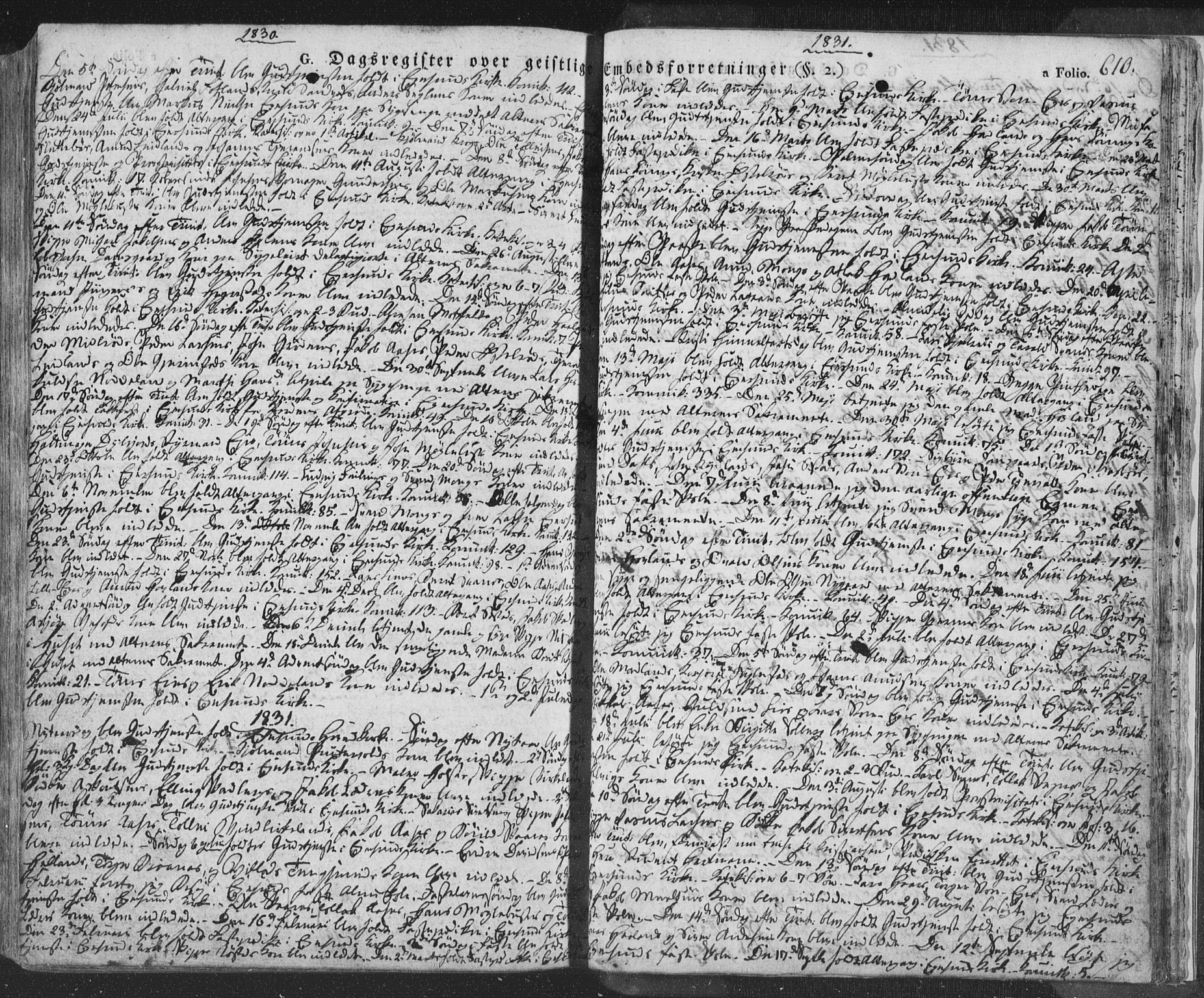 Eigersund sokneprestkontor, AV/SAST-A-101807/001/30/30BA/L0009: Parish register (official) no. A 9, 1827-1850, p. 610