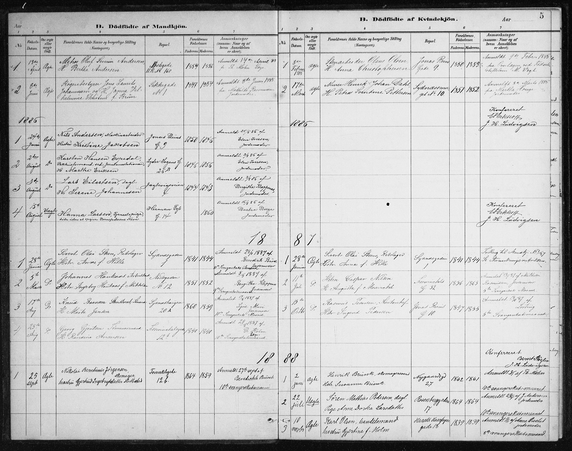 Johanneskirken sokneprestembete, SAB/A-76001/H/Haa/L0007: Parish register (official) no. B 1, 1885-1915, p. 5