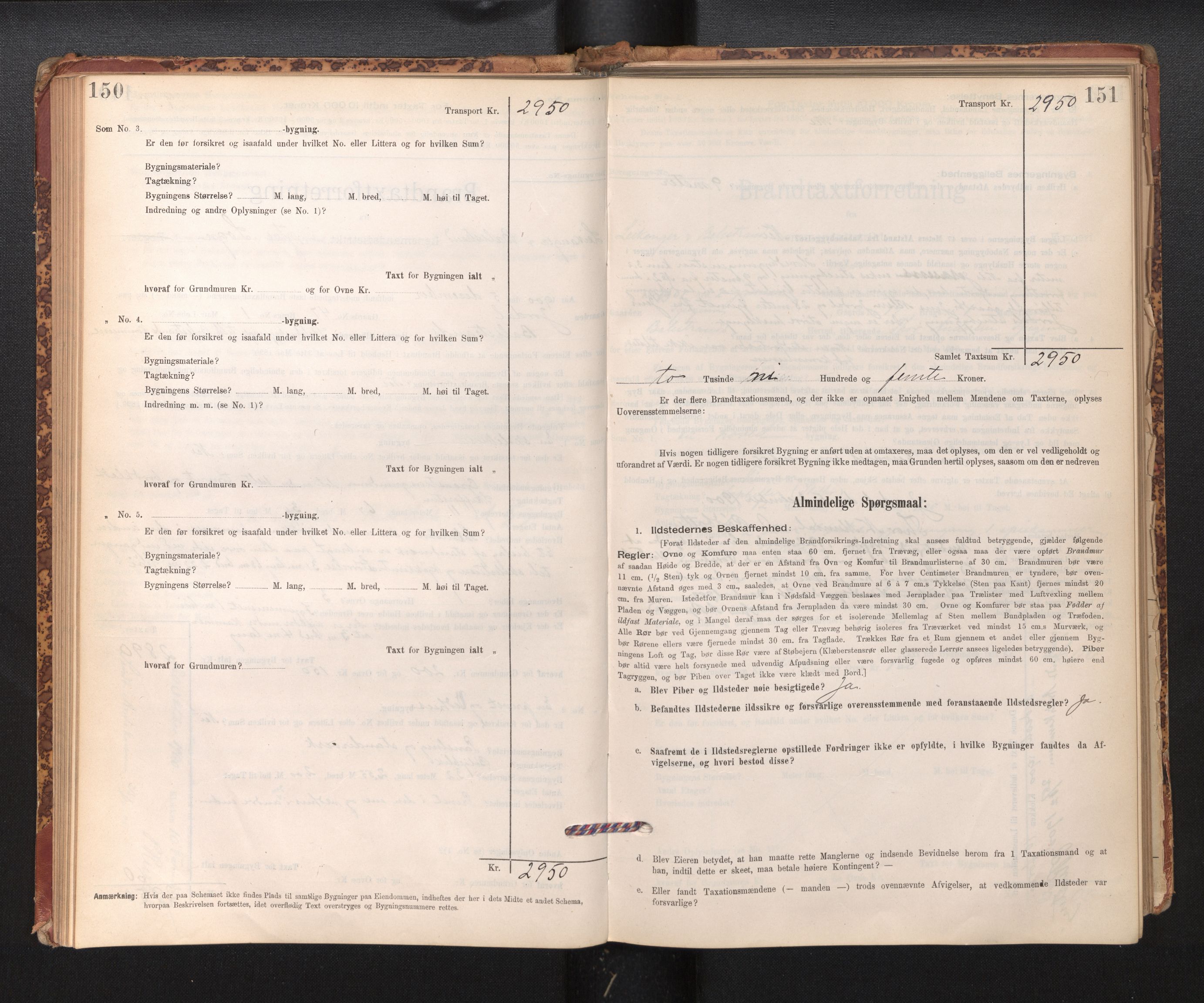 Lensmannen i Leikanger, SAB/A-29201/0012/L0004: Branntakstprotokoll, skjematakst, 1894-1903, p. 150-151