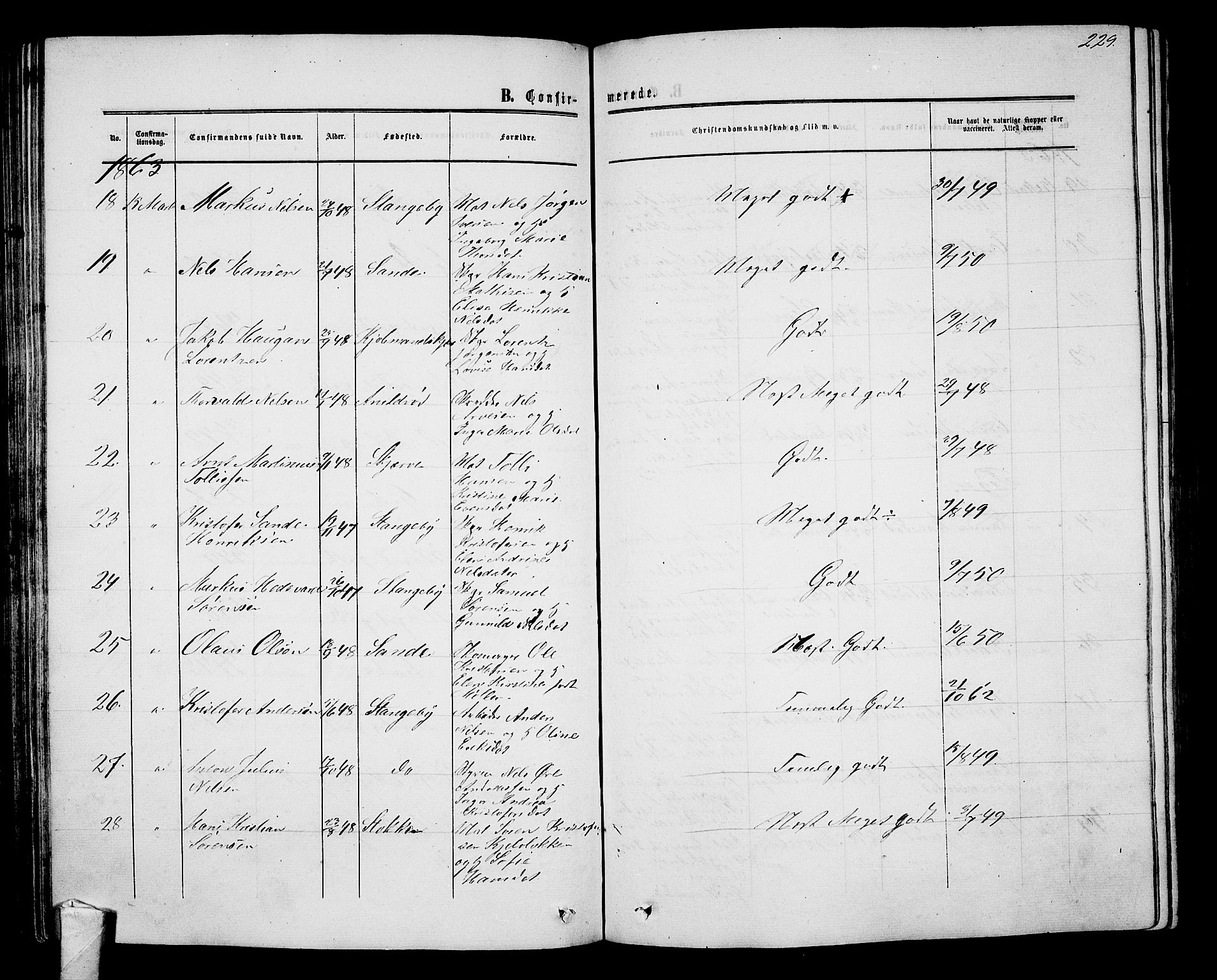 Nøtterøy kirkebøker, AV/SAKO-A-354/G/Ga/L0002: Parish register (copy) no. I 2, 1860-1877, p. 229