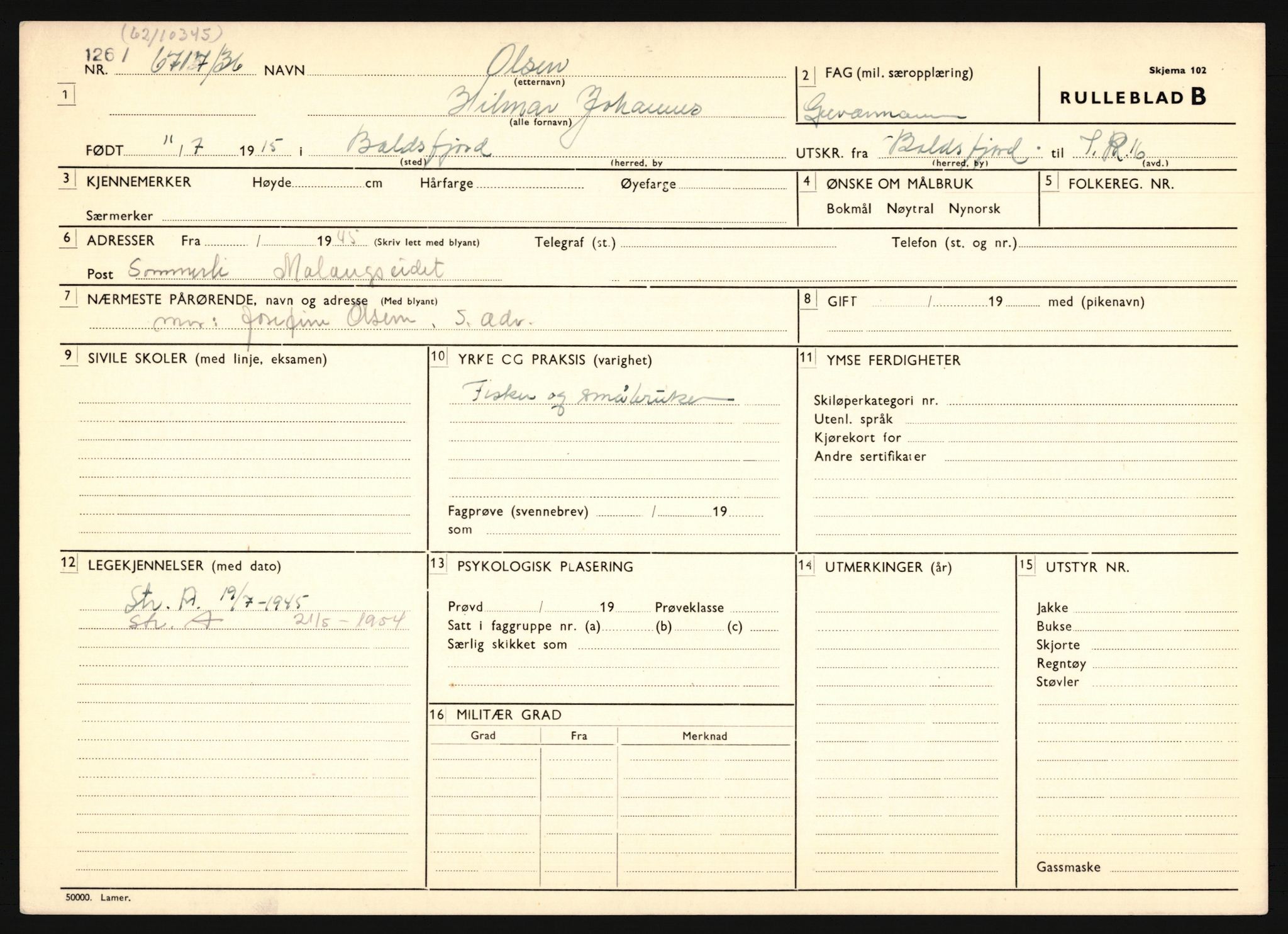 Forsvaret, Troms infanteriregiment nr. 16, AV/RA-RAFA-3146/P/Pa/L0020: Rulleblad for regimentets menige mannskaper, årsklasse 1936, 1936, p. 1023