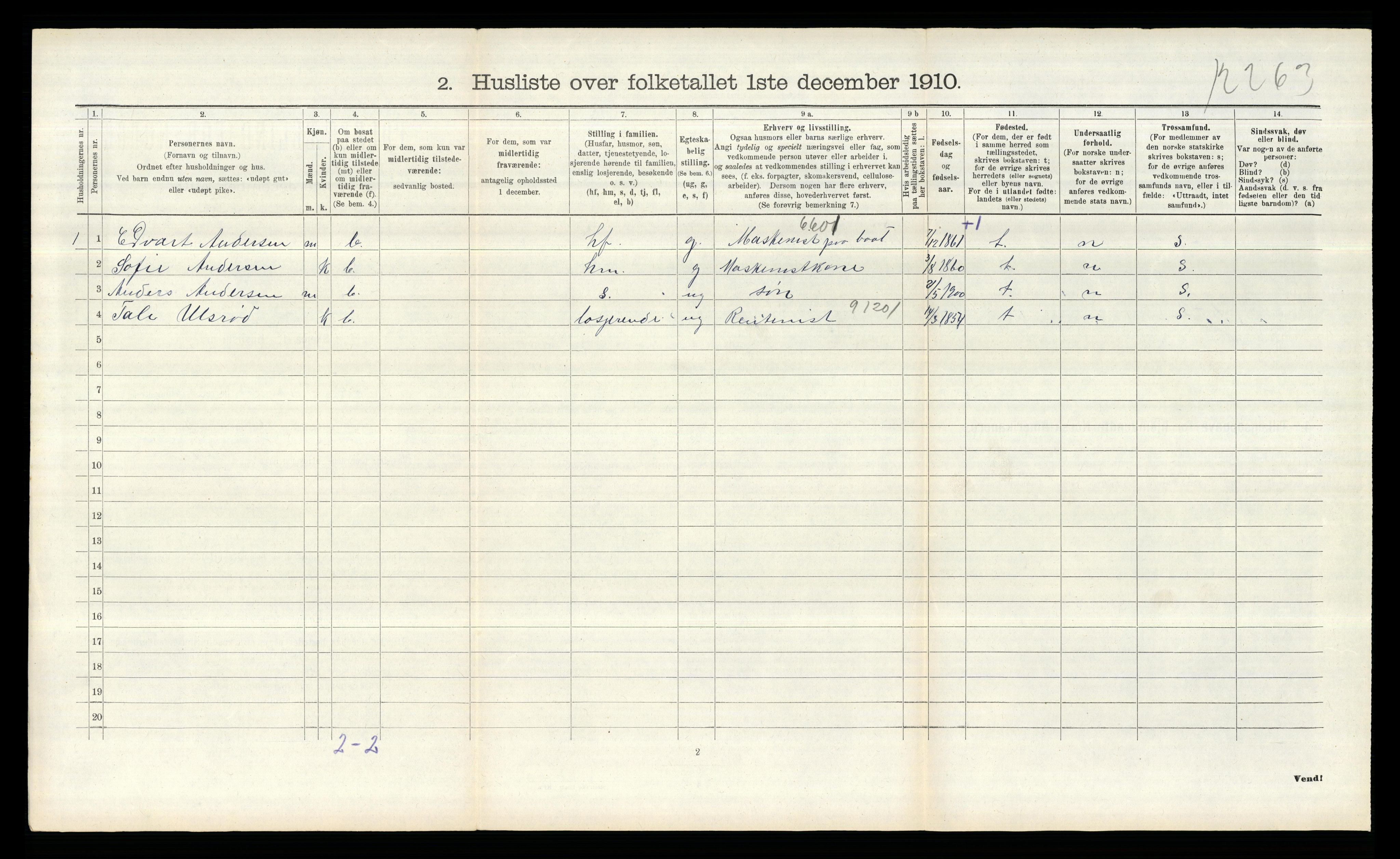 RA, 1910 census for Aremark, 1910, p. 590