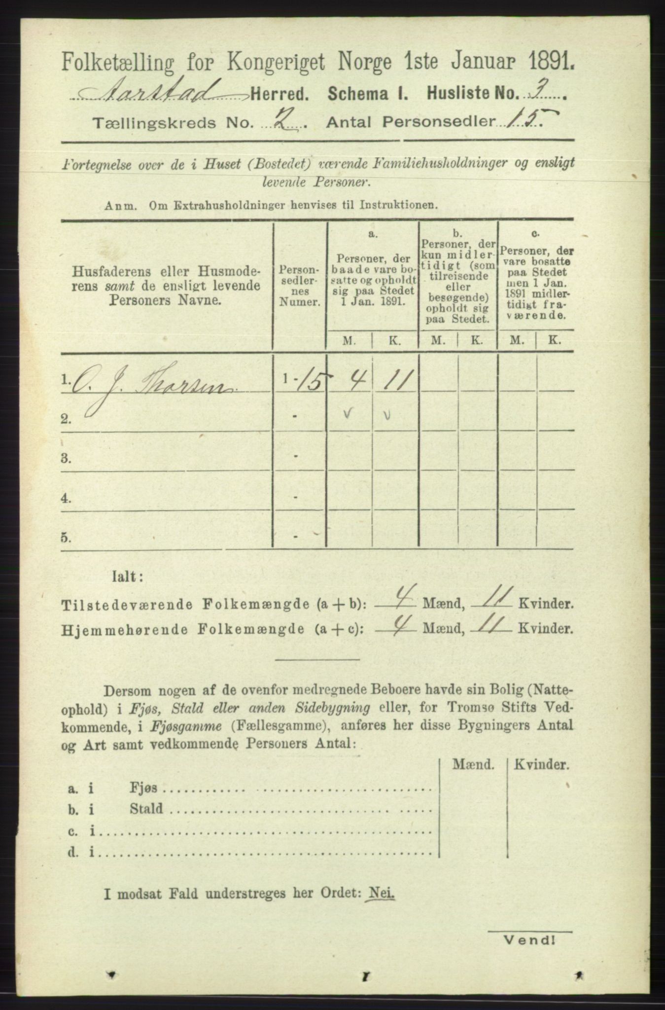 SAB, 1891 Census for 1280 Årstad, 1891, p. 1054