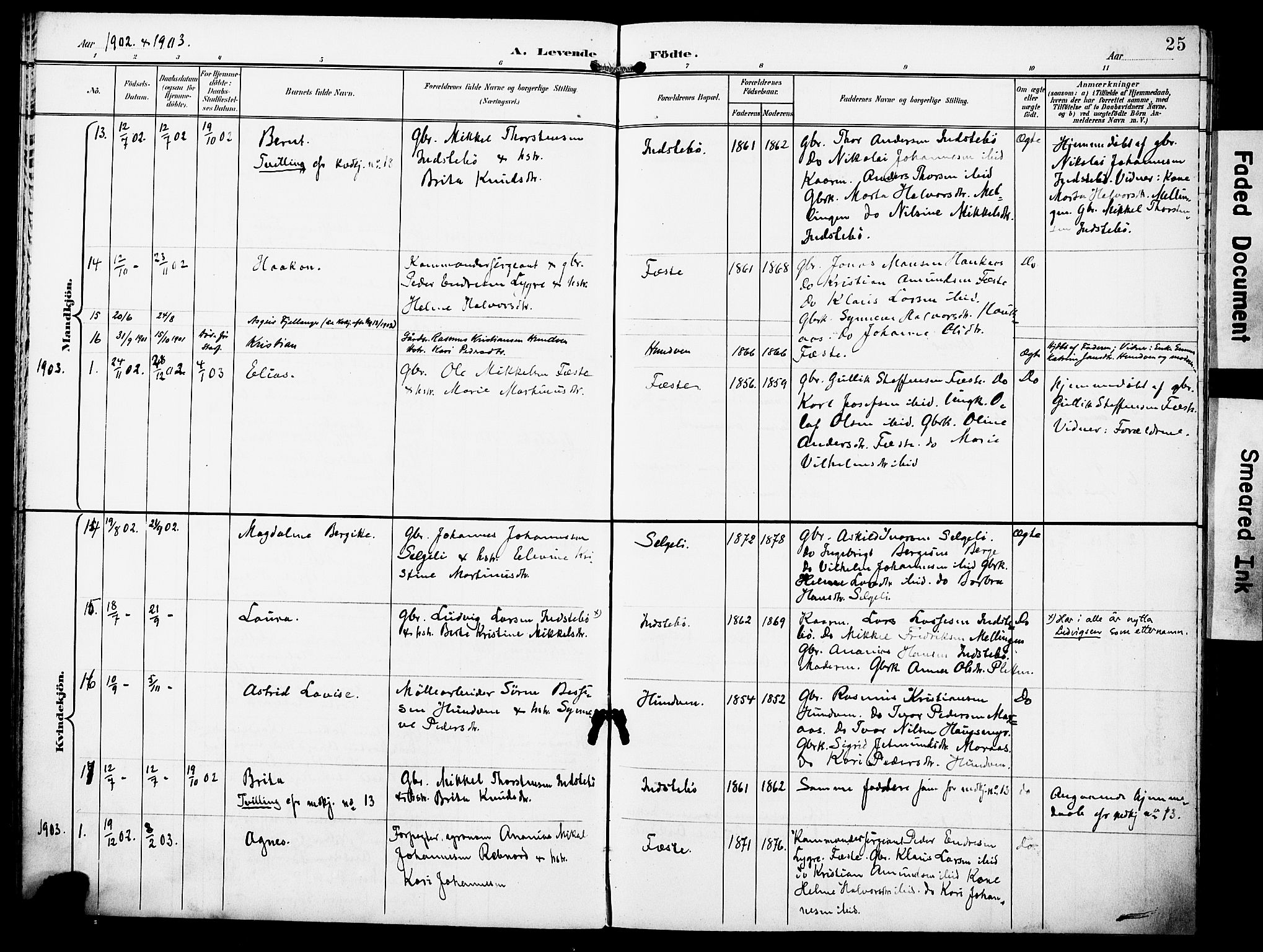 Lindås Sokneprestembete, AV/SAB-A-76701/H/Haa/Haae/L0002: Parish register (official) no. E 2, 1897-1912, p. 25