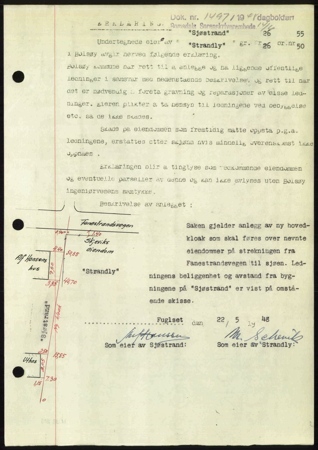 Romsdal sorenskriveri, AV/SAT-A-4149/1/2/2C: Mortgage book no. A26, 1948-1948, Diary no: : 1497/1948