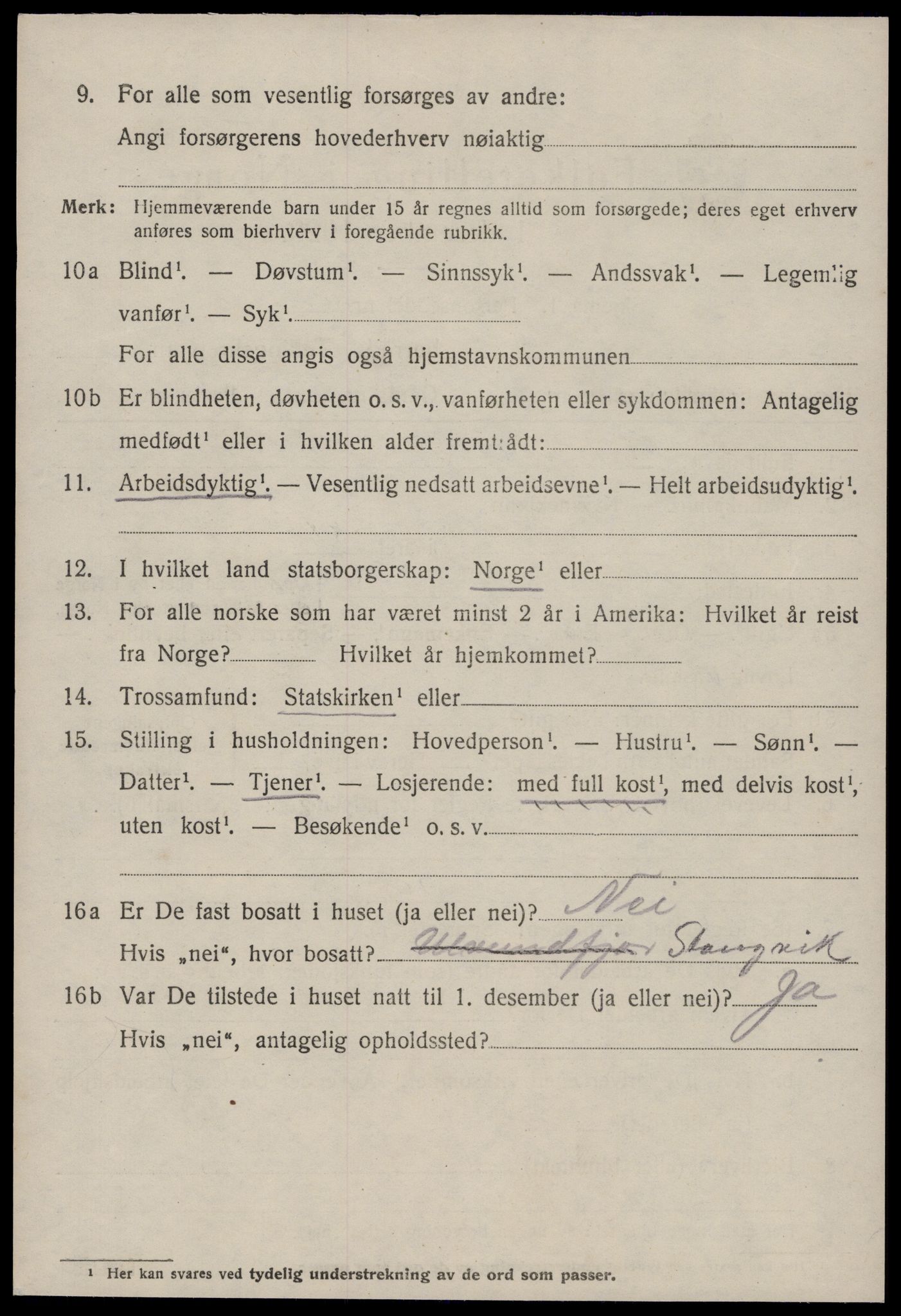 SAT, 1920 census for Sunndal, 1920, p. 1097