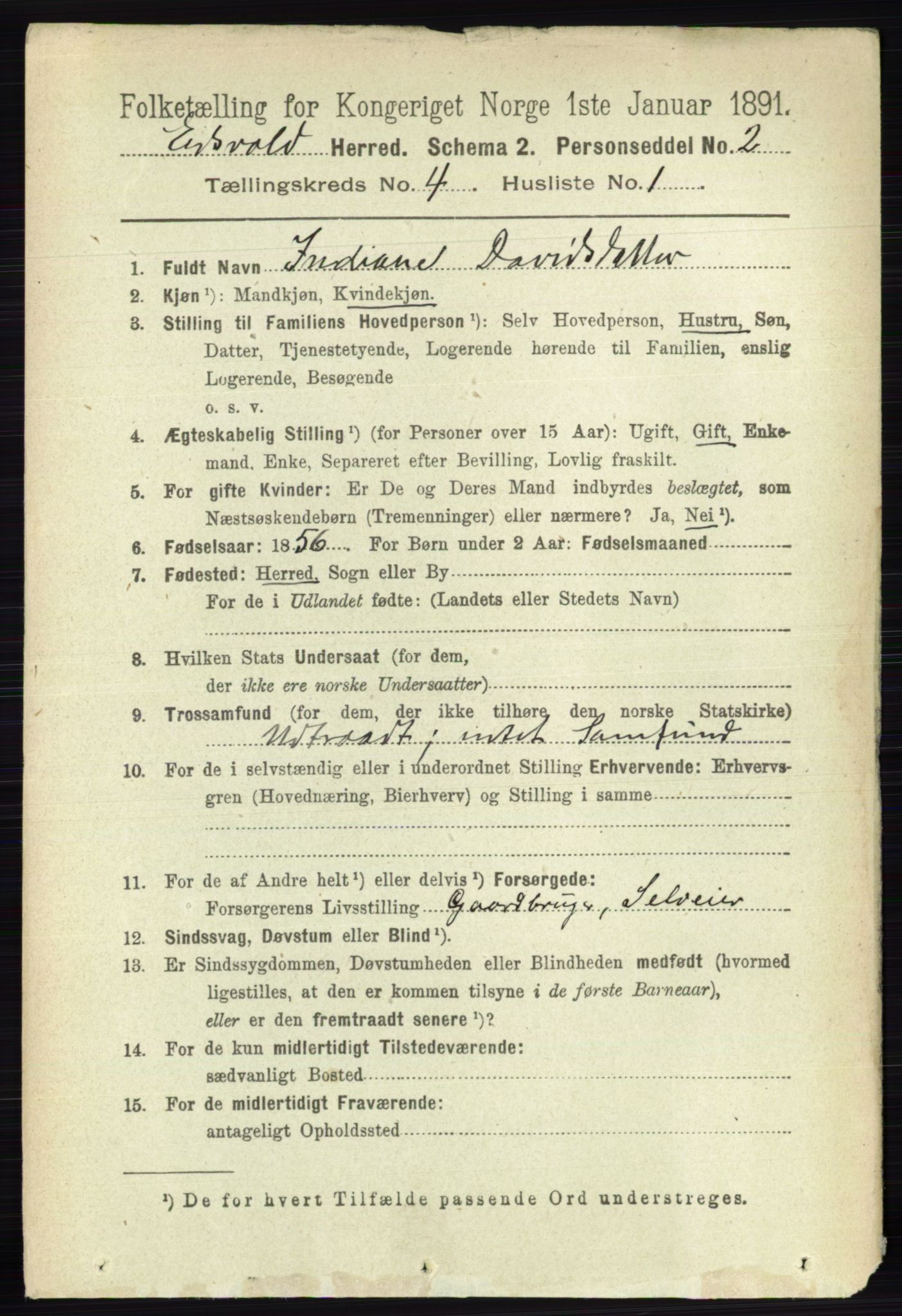 RA, 1891 census for 0237 Eidsvoll, 1891, p. 2119