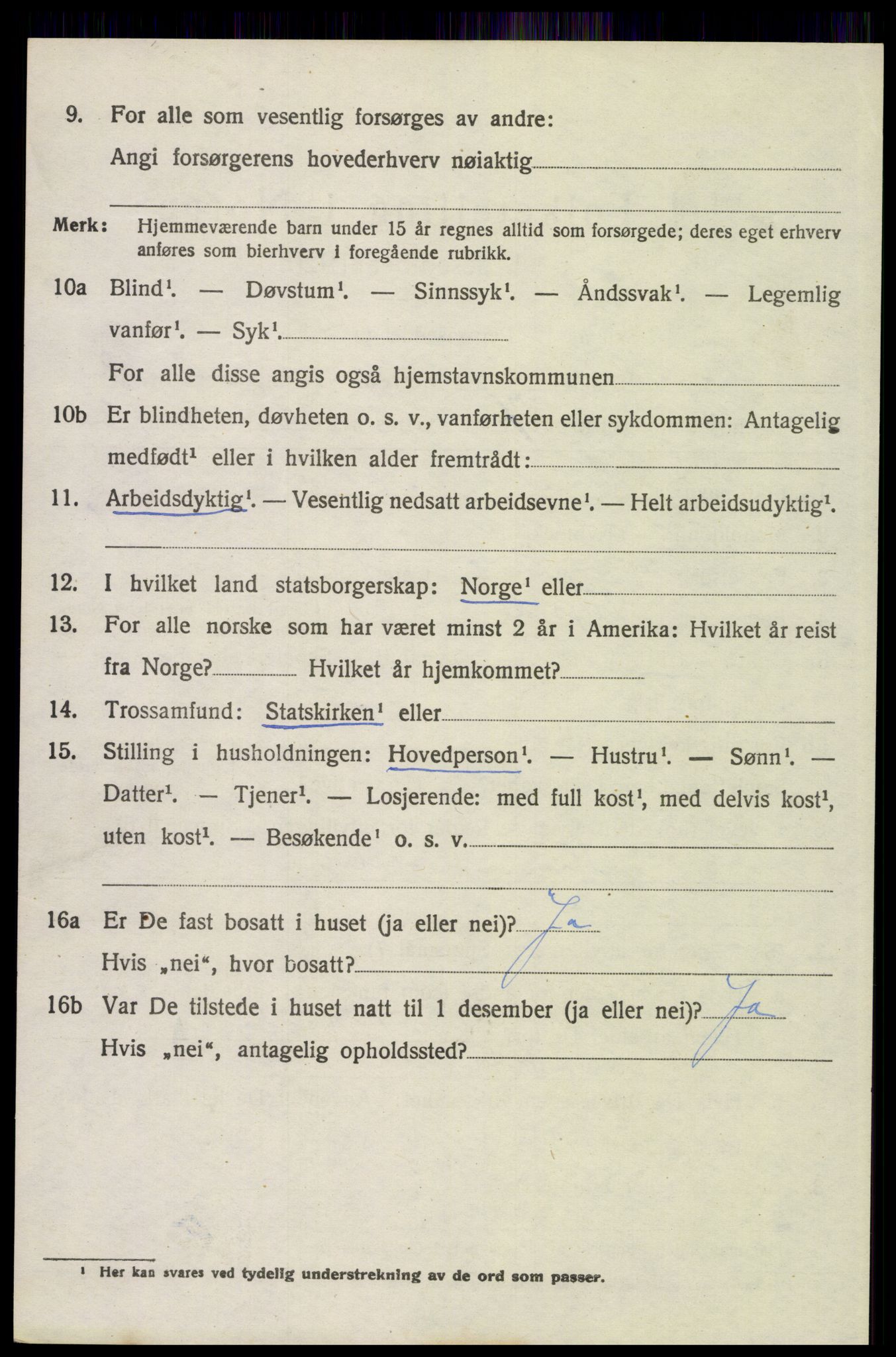 SAH, 1920 census for Trysil, 1920, p. 3156