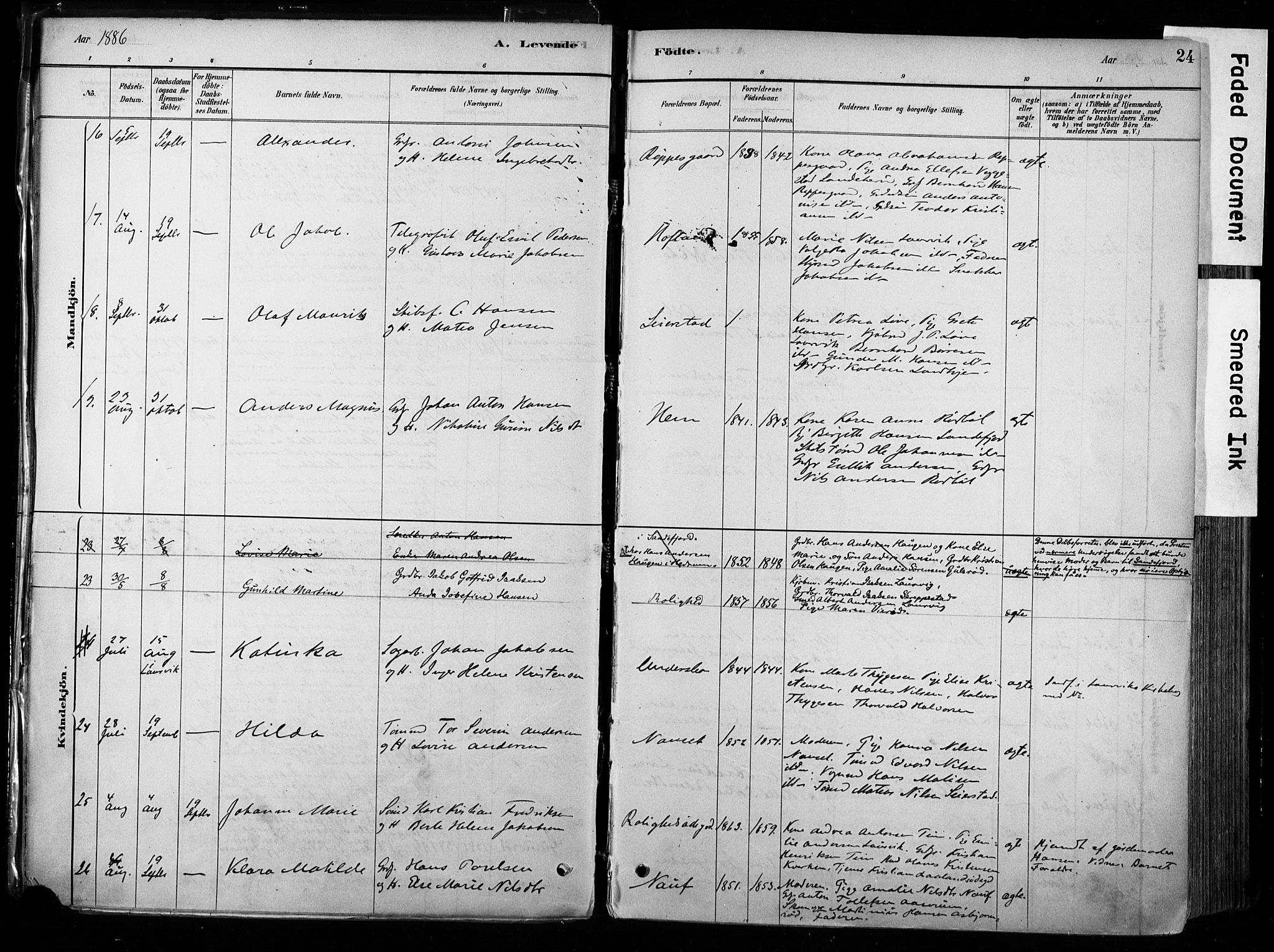 Hedrum kirkebøker, AV/SAKO-A-344/F/Fa/L0009: Parish register (official) no. I 9, 1881-1903, p. 24