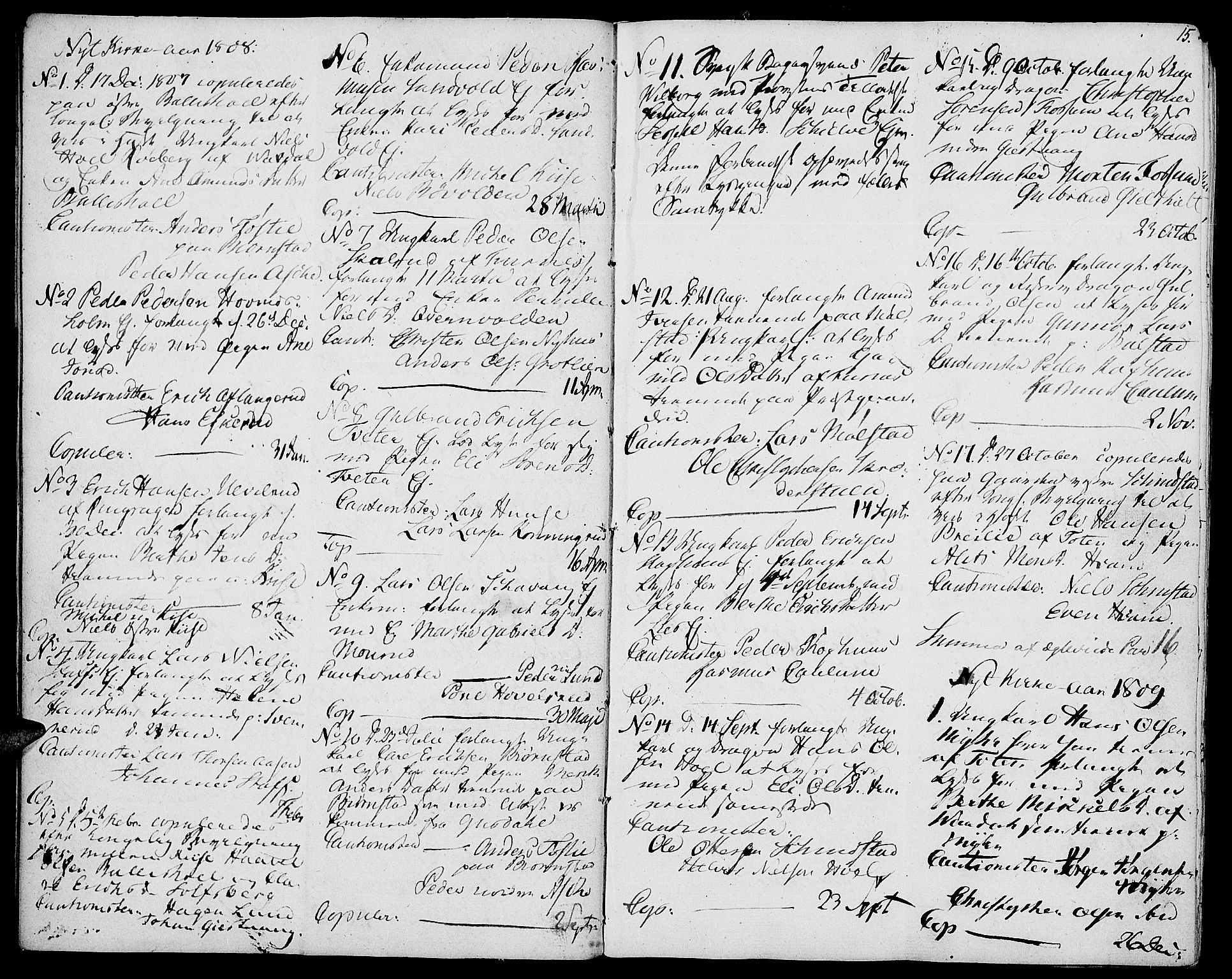 Nes prestekontor, Hedmark, AV/SAH-PREST-020/K/Ka/L0001: Parish register (official) no. 1, 1802-1814, p. 14-15