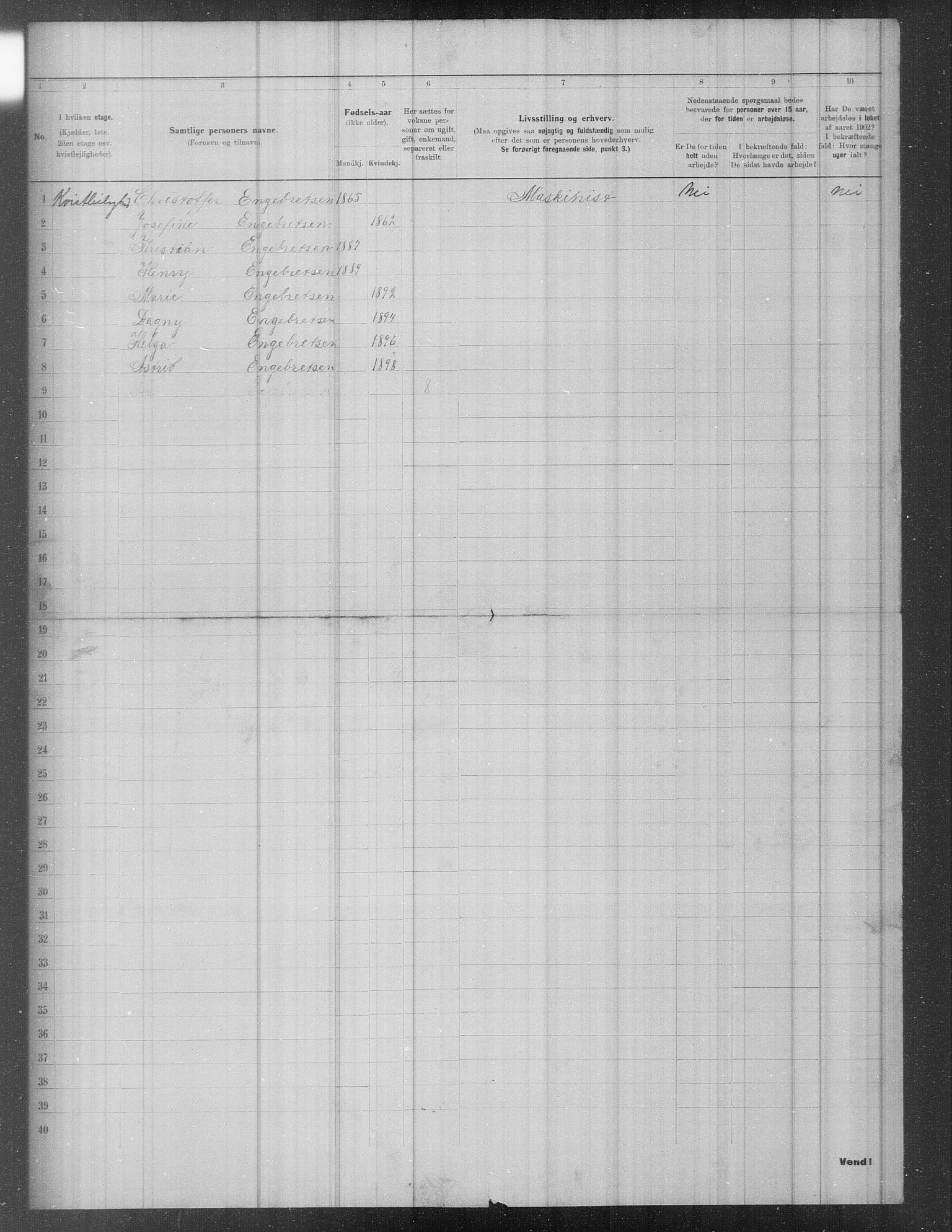 OBA, Municipal Census 1902 for Kristiania, 1902, p. 414