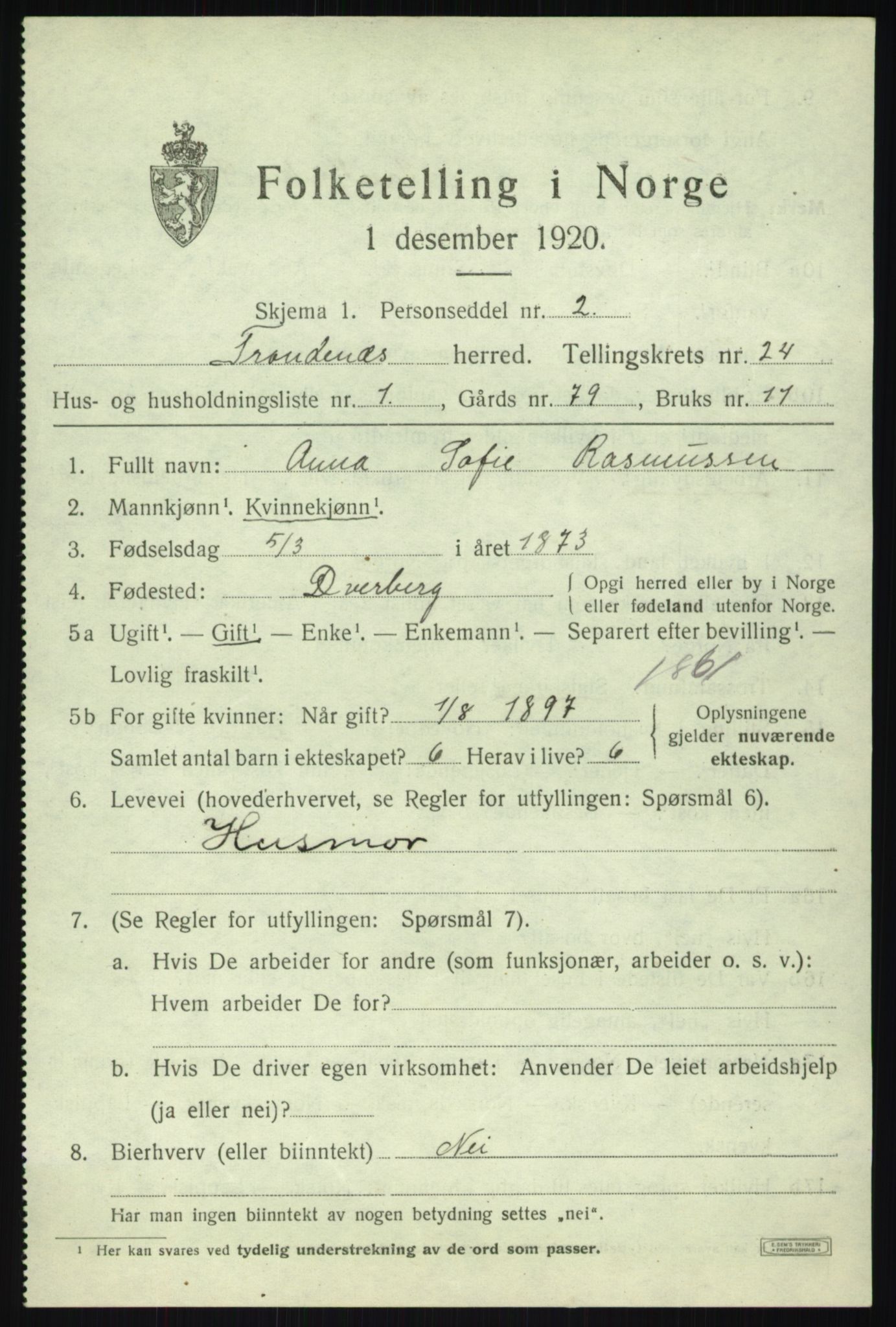 SATØ, 1920 census for Trondenes, 1920, p. 17980