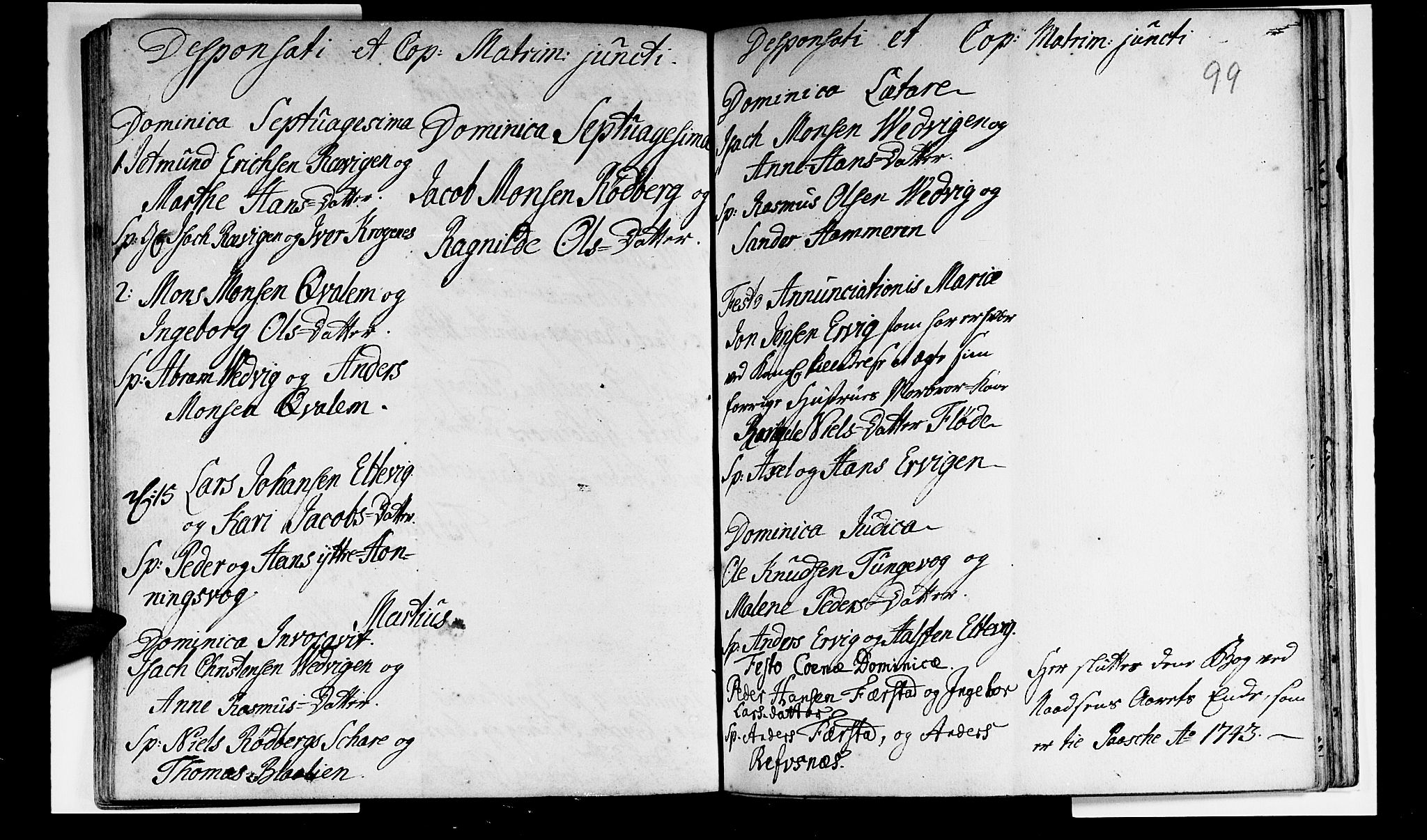 Selje sokneprestembete, SAB/A-99938/H/Ha/Haa/Haaa: Parish register (official) no. A 3, 1731-1743, p. 99
