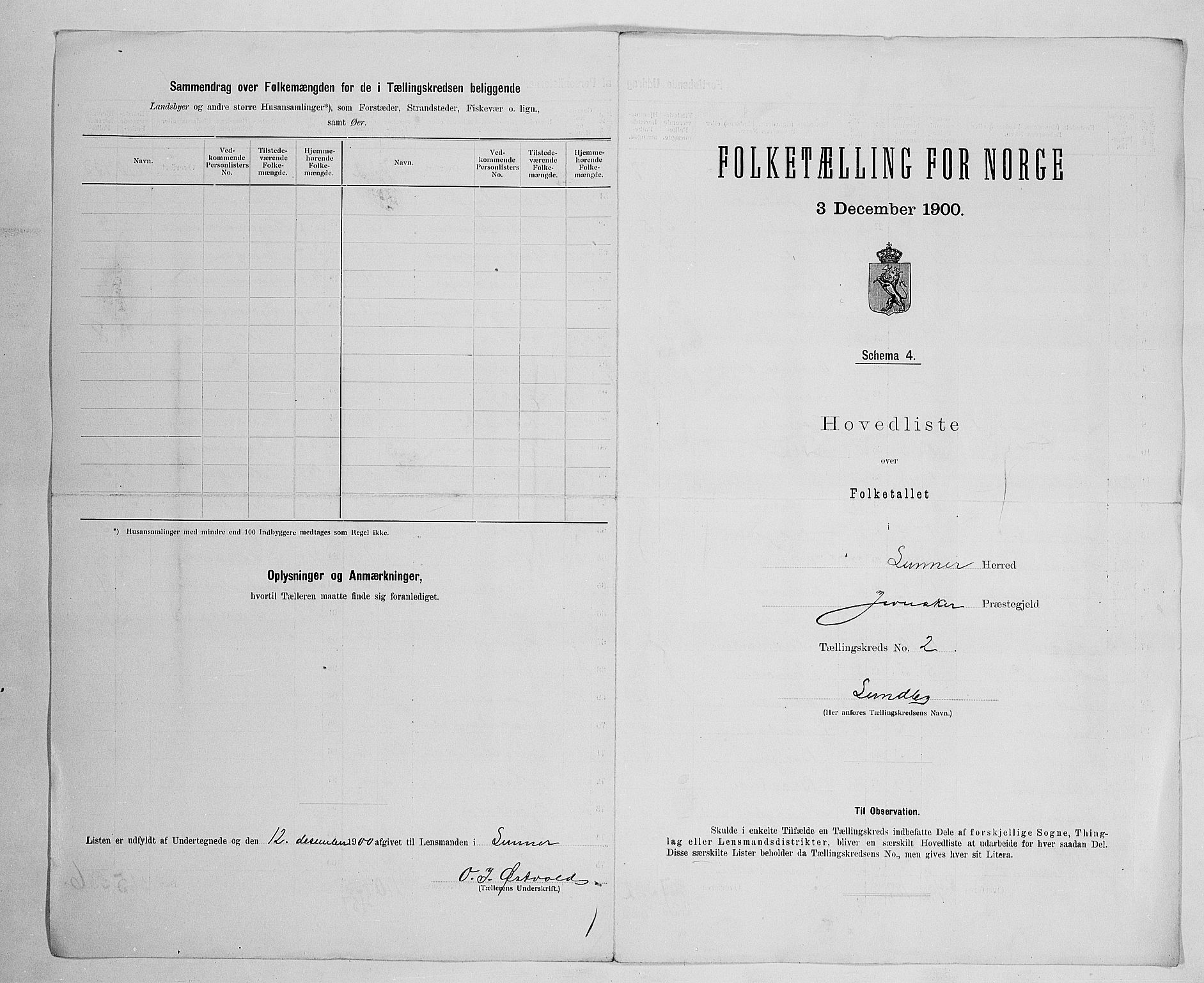 SAH, 1900 census for Lunner, 1900, p. 16